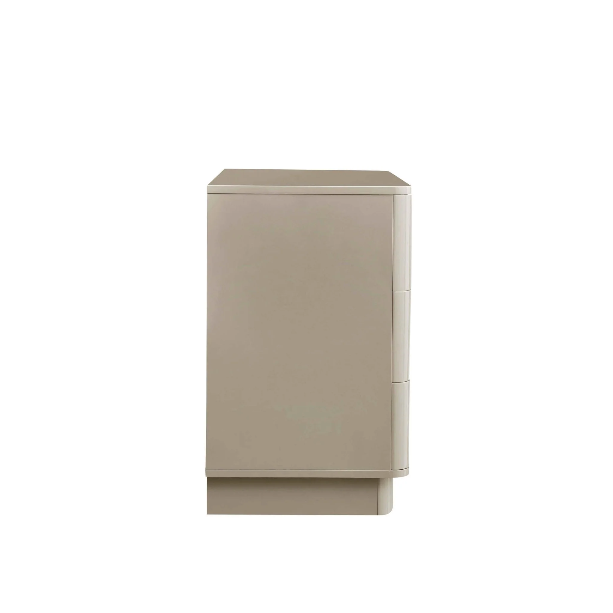 Romilly High Gloss 3 Drawer Chest - Taupe - Image 5