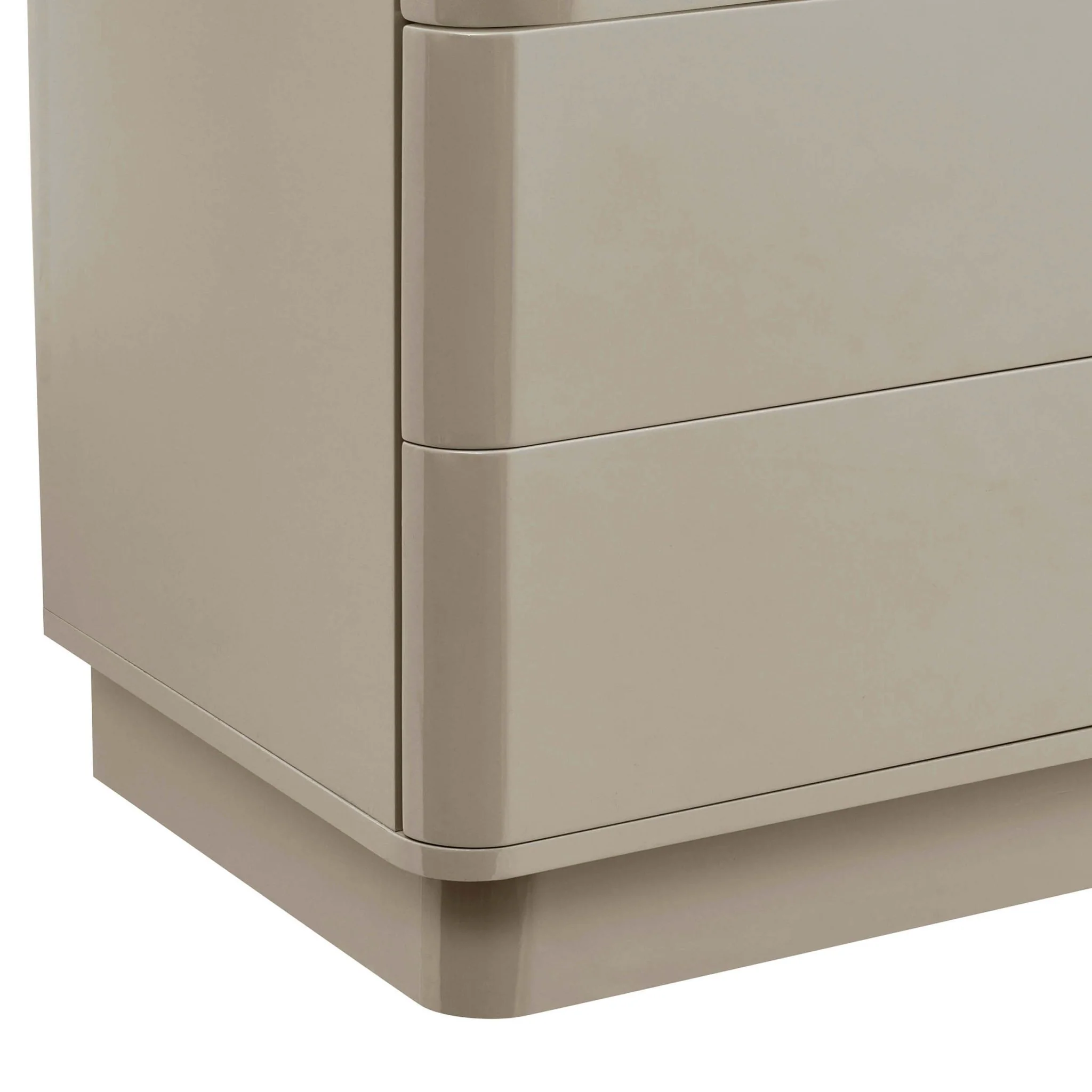 Romilly High Gloss 3 Drawer Chest - Taupe - Image 6