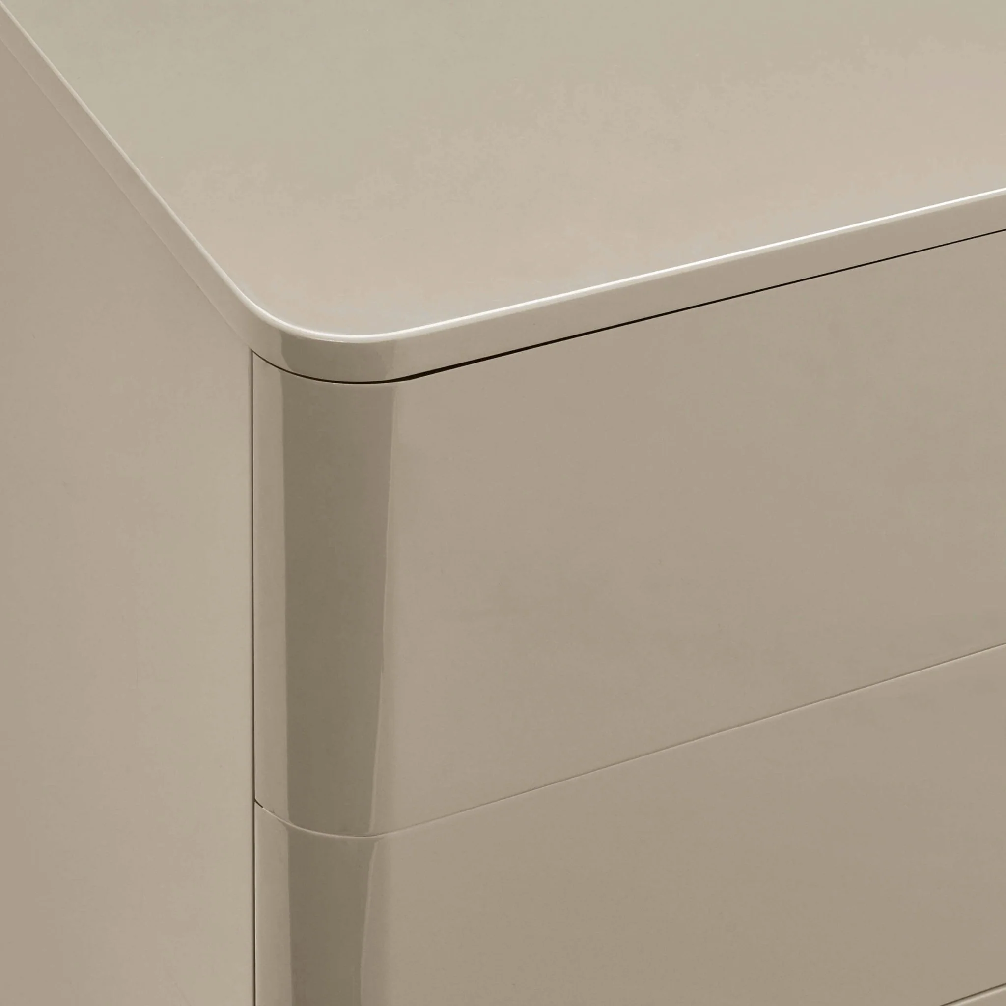 Romilly High Gloss 3 Drawer Chest - Taupe - Image 7
