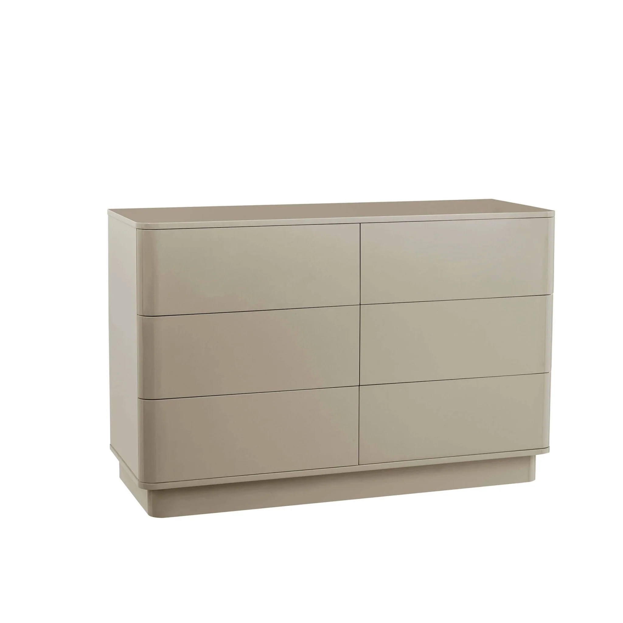 Romilly High Gloss 6 Drawer Chest - Taupe - Image 2