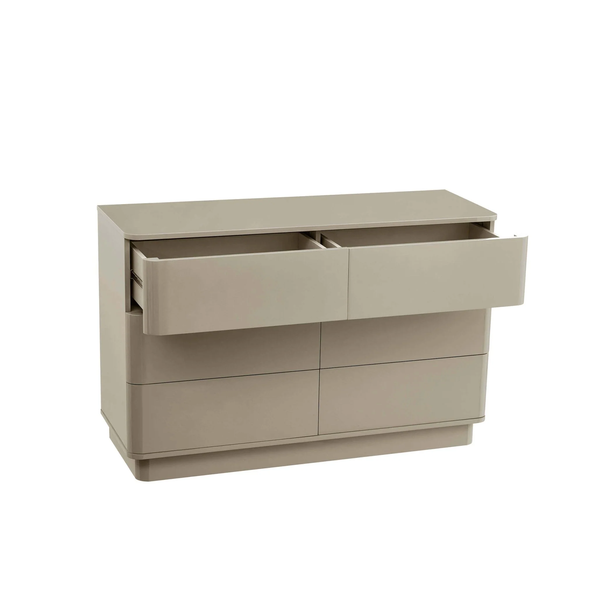 Romilly High Gloss 6 Drawer Chest - Taupe - Image 3