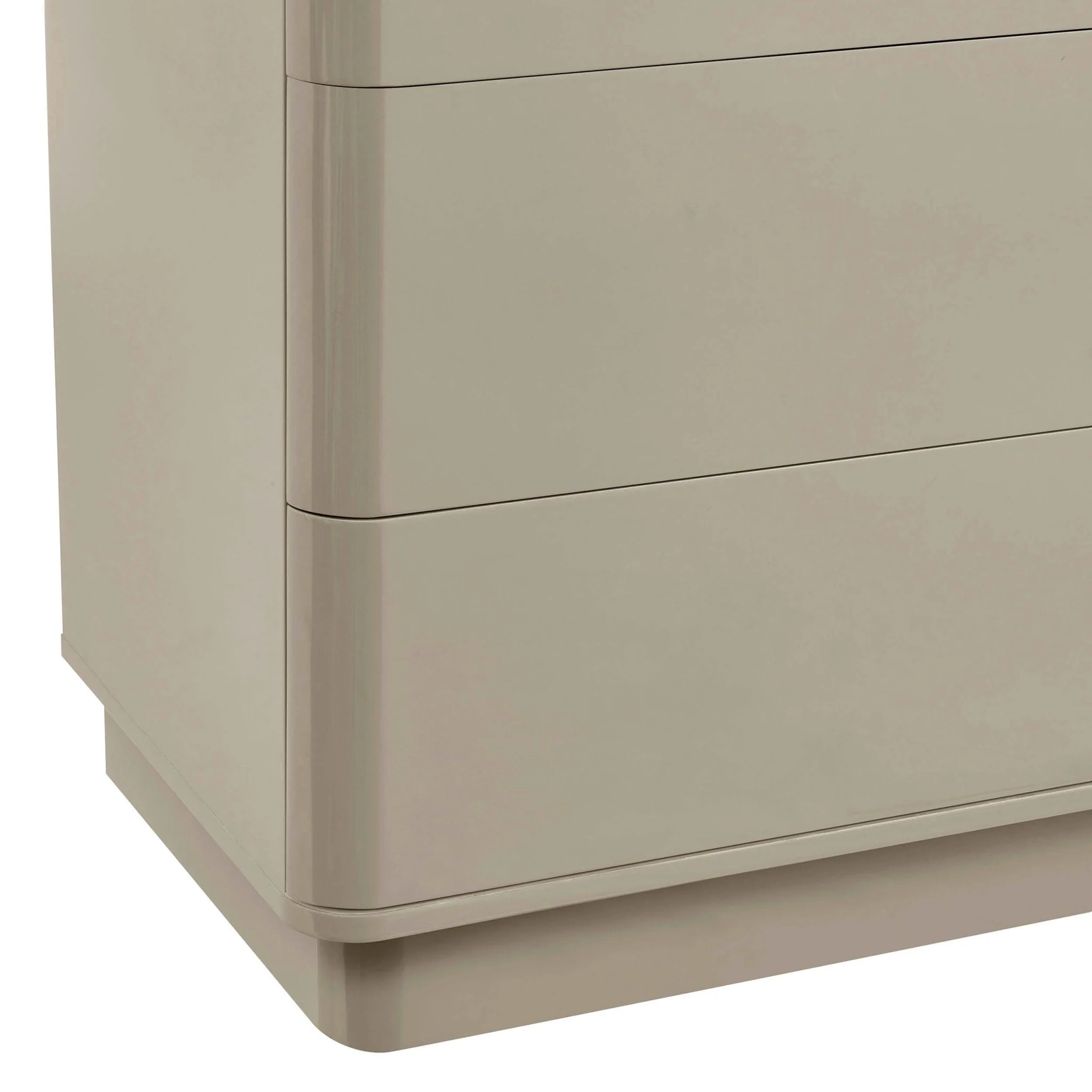 Romilly High Gloss 6 Drawer Chest - Taupe - Image 6