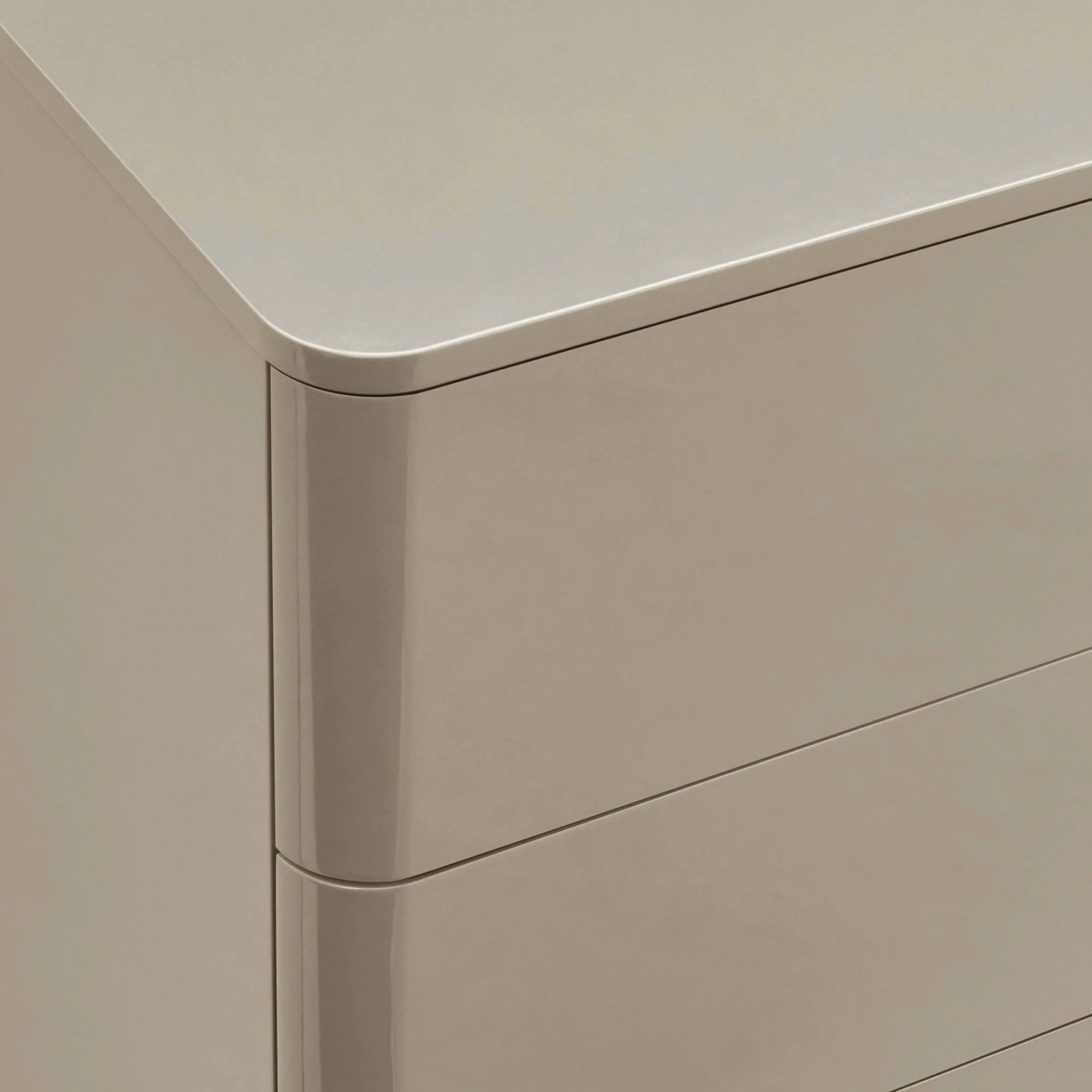Romilly High Gloss 6 Drawer Chest - Taupe - Image 7