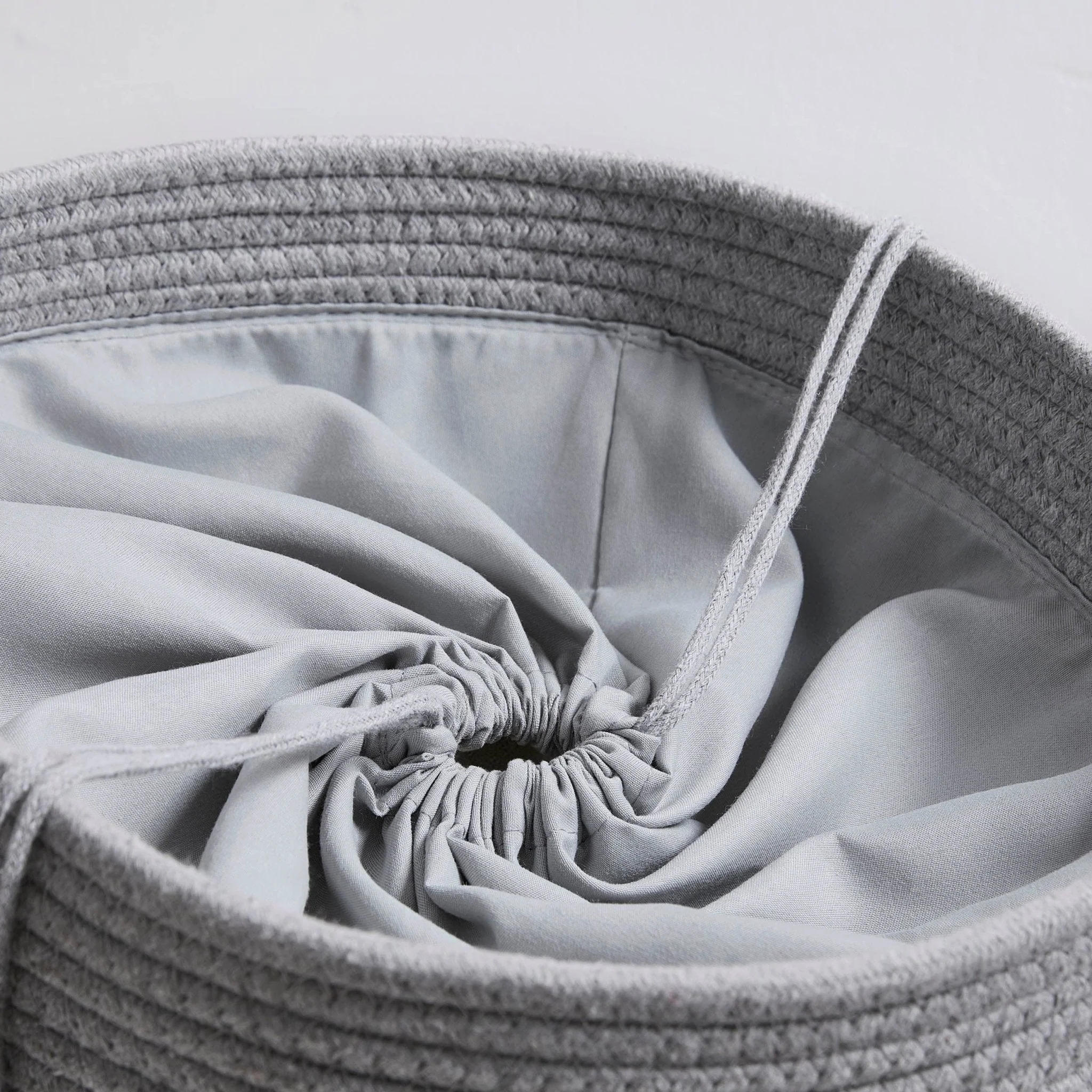 Rope Laundry Basket - Grey - Image 4