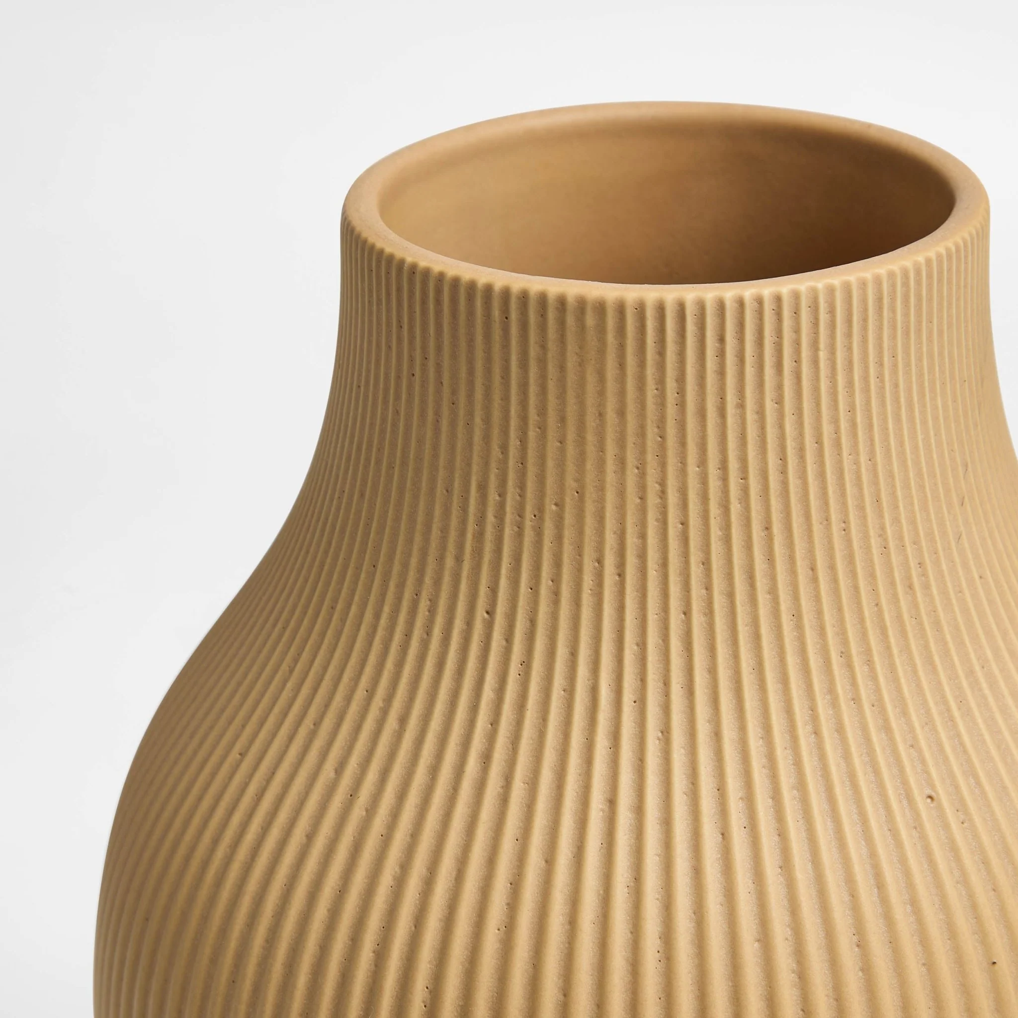 Rose Matt Ribbed Clay Vase - Sand - Image 4