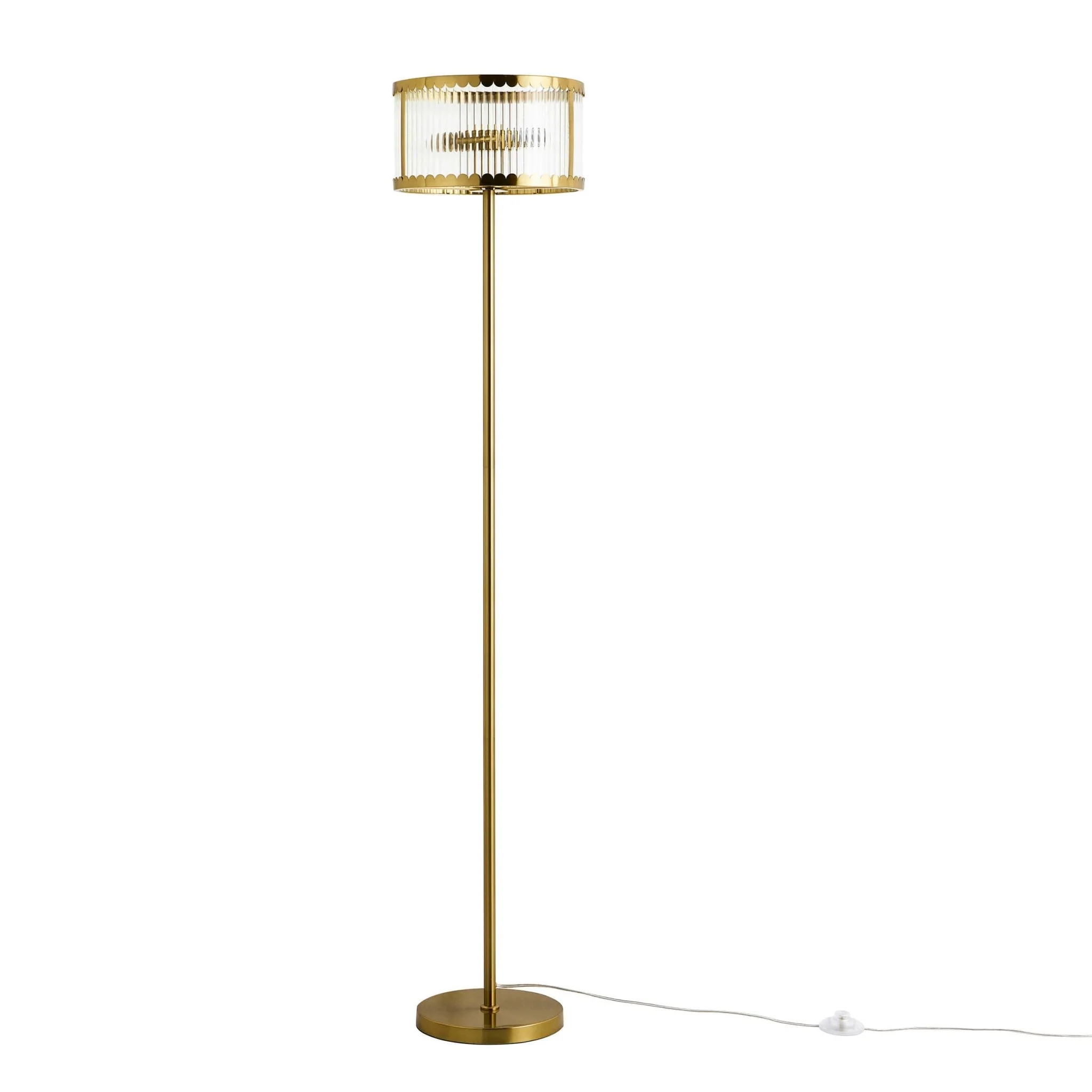 Rosie Glass Scallop Floor Lamp - Gold - Image 3