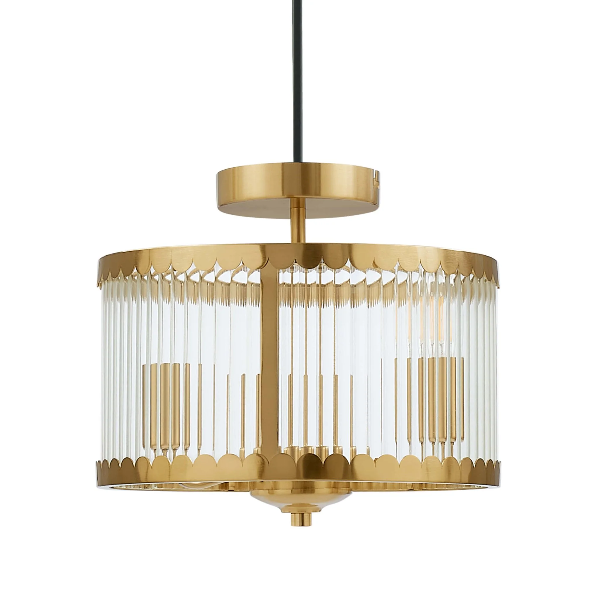 Rosie Glass Scallop Flush Ceiling Light - Gold - Image 4