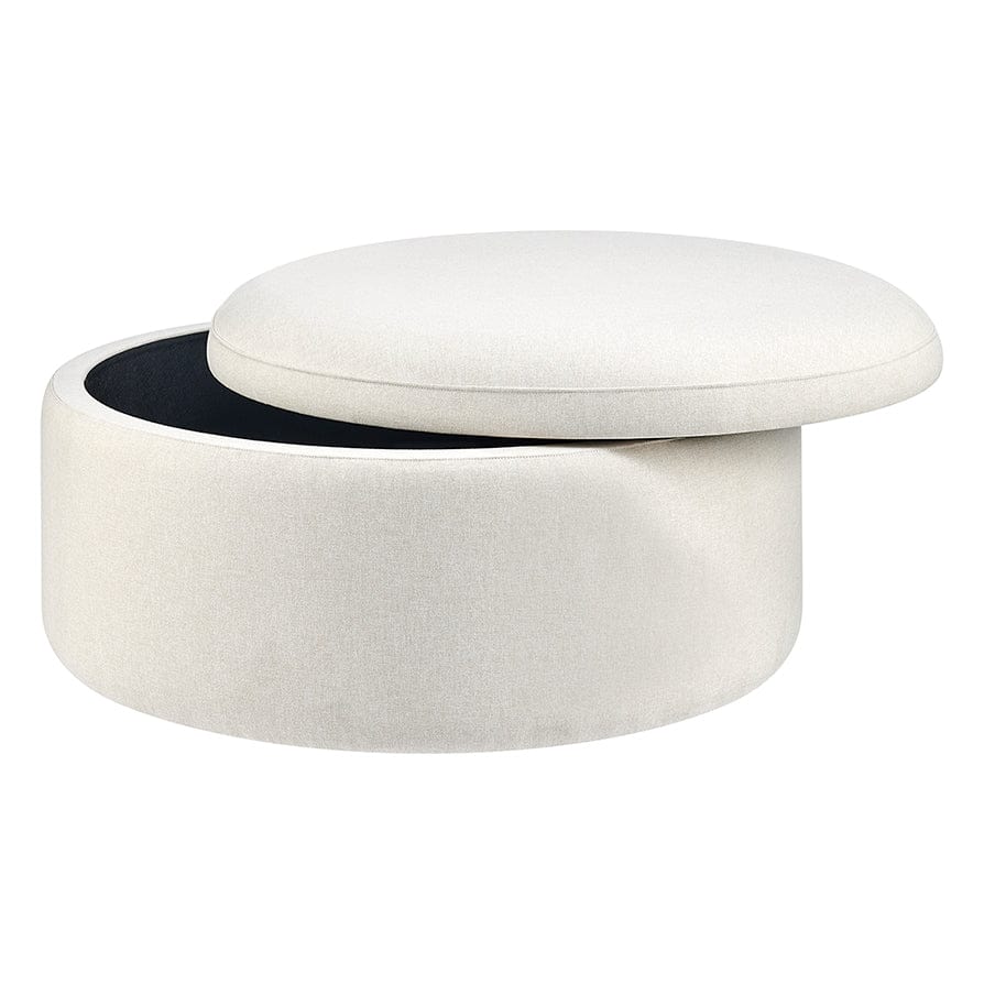 Stockton Round Storage Pouffe - Linen Natural - Image 4