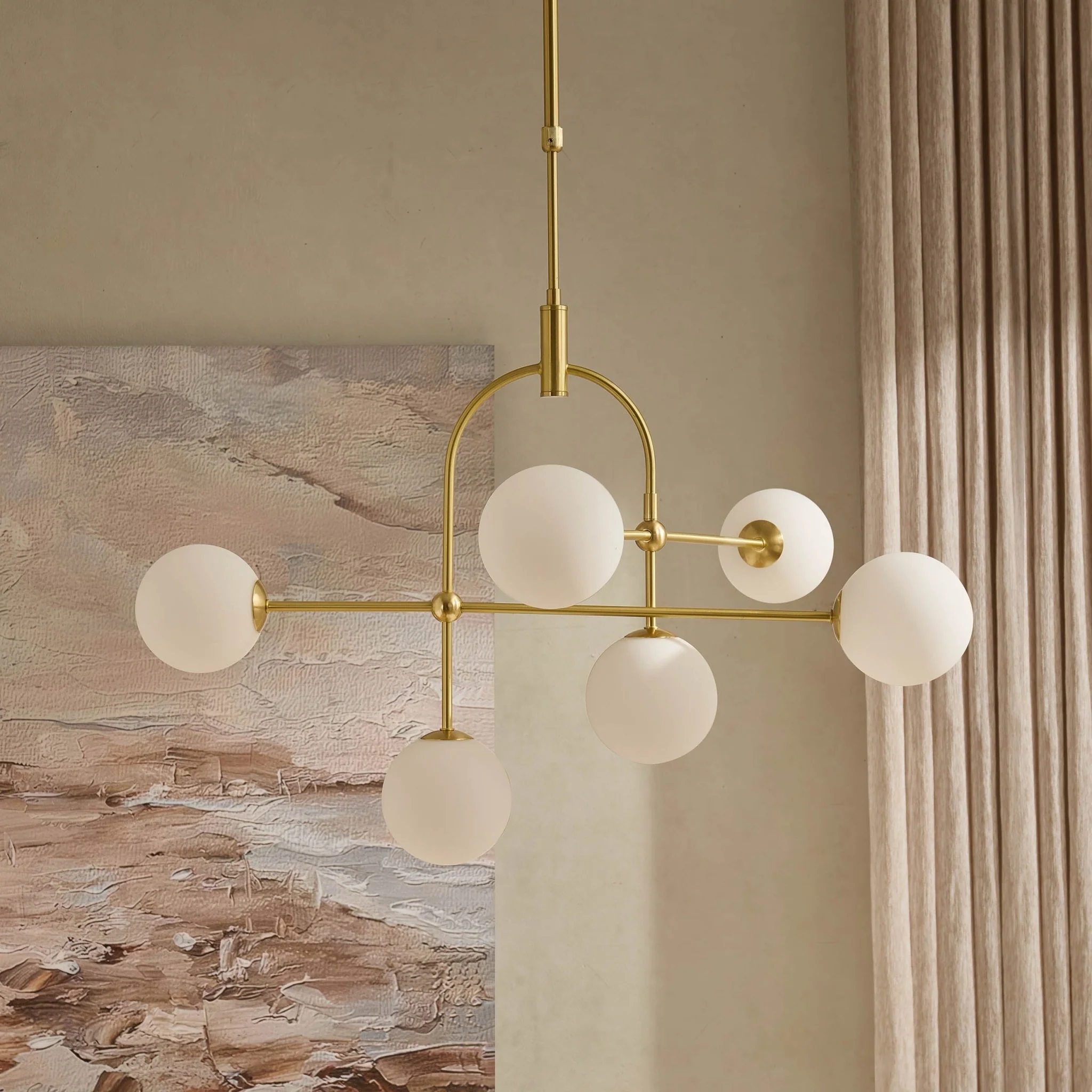 Rowan Brushed Gold Ceiling Light - Gold - Image 2