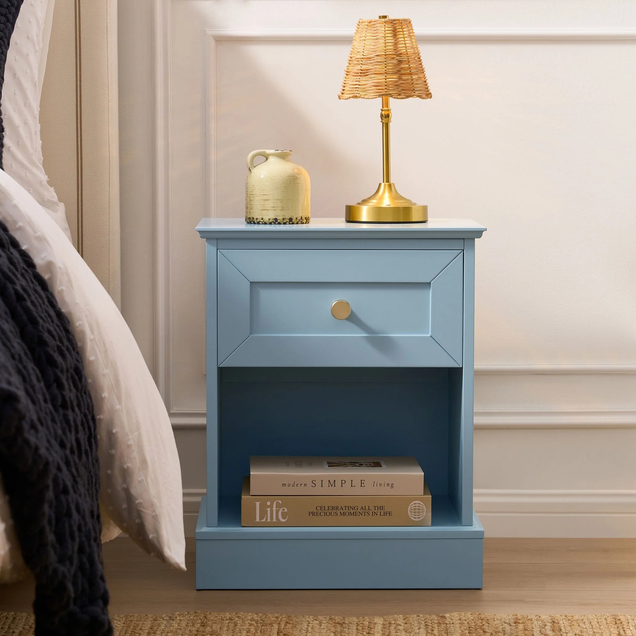 Ruby 1 Drawer Nightstand - Sky Blue