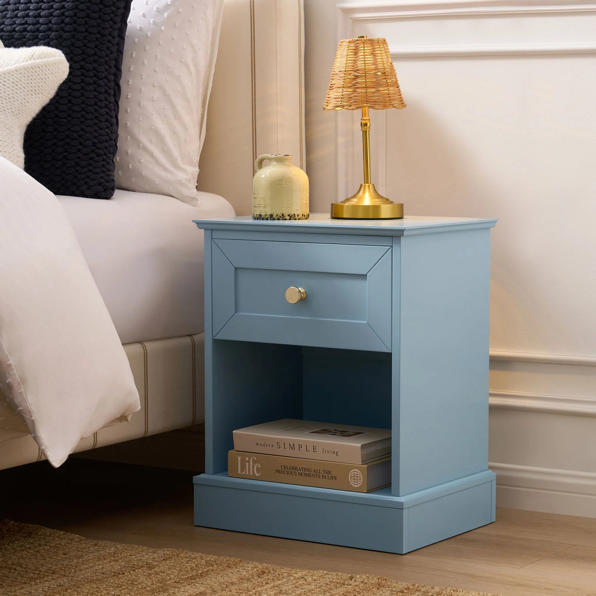 Ruby 1 Drawer Nightstand - Sky Blue - Image 2