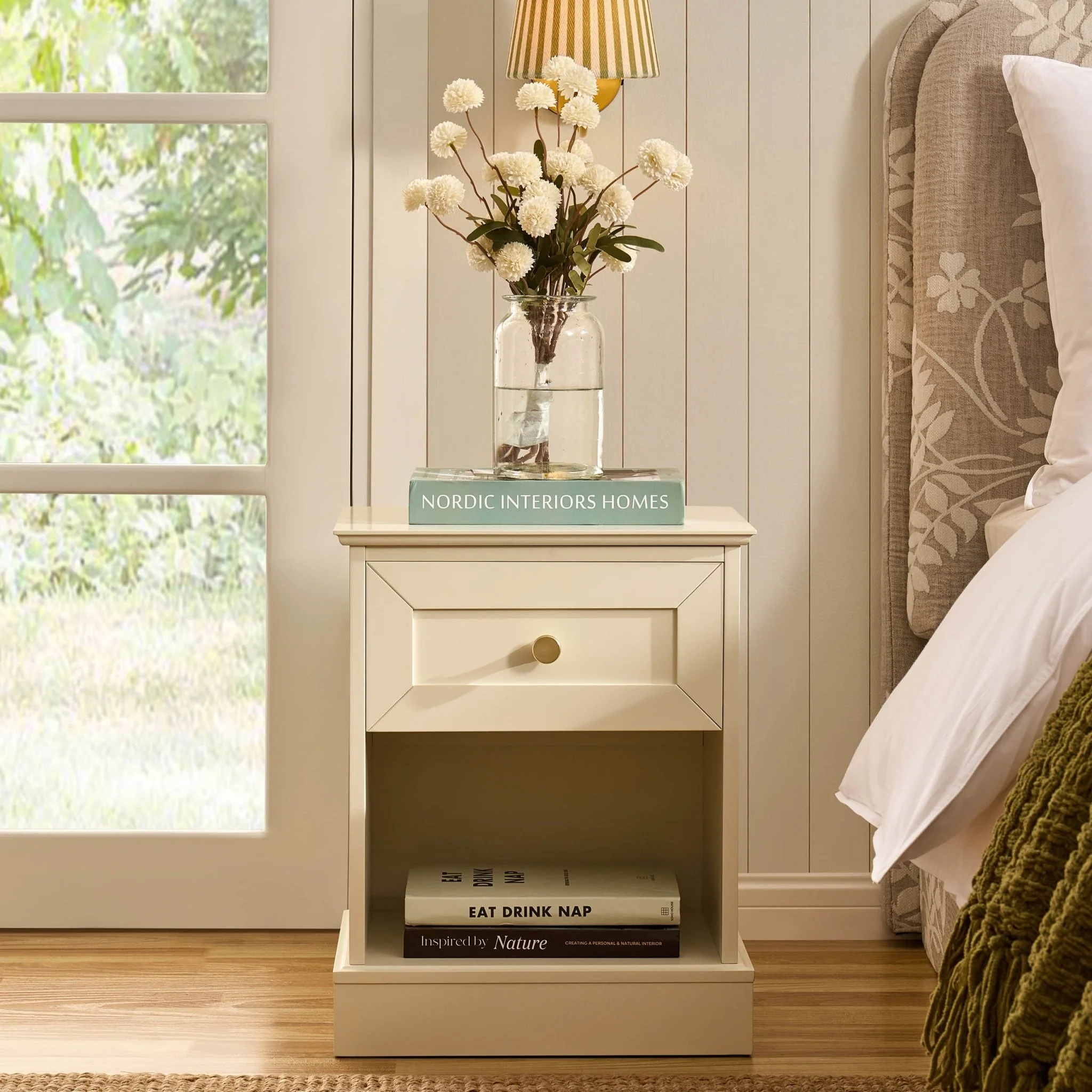Ruby 1 Drawer Nightstand - Cream