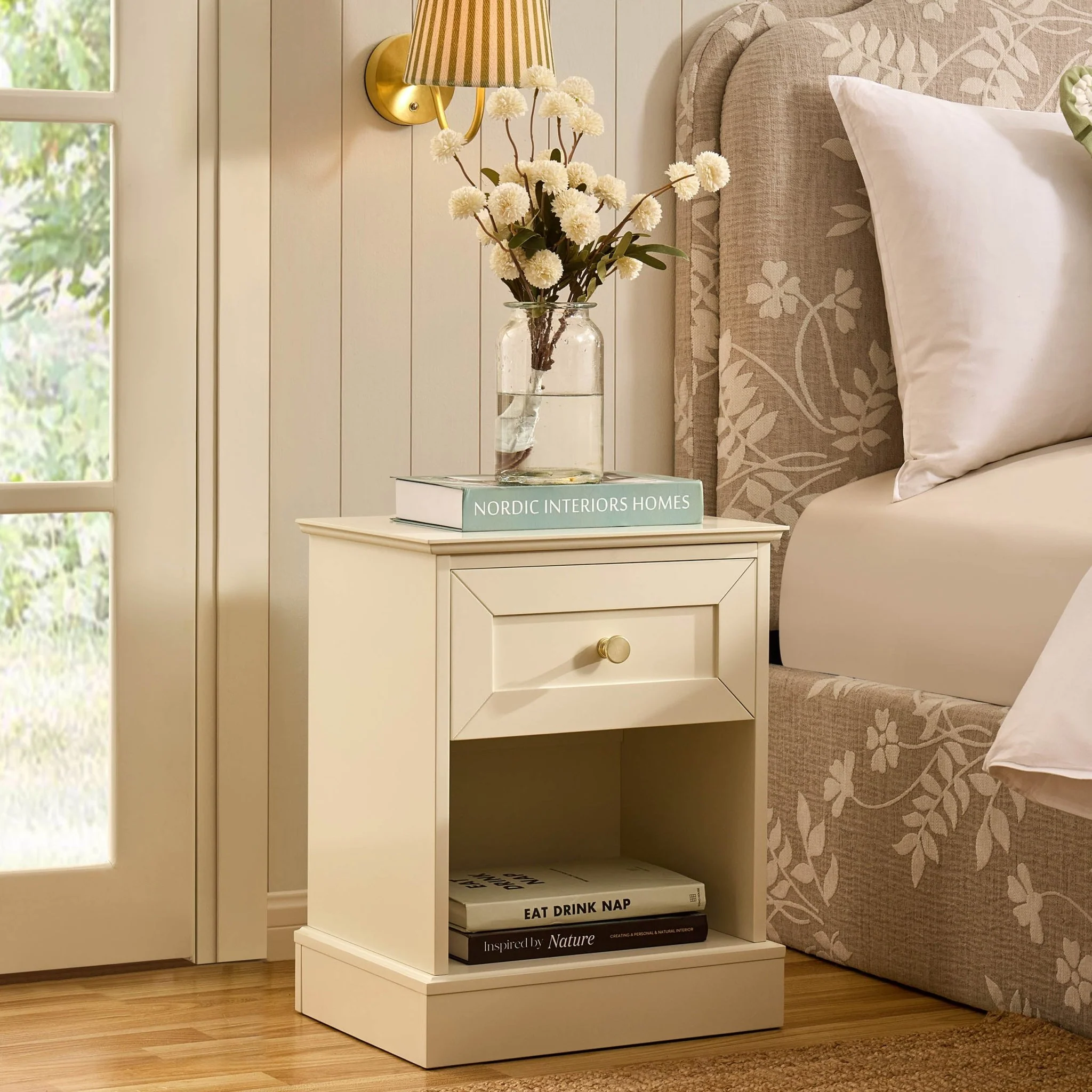 Ruby 1 Drawer Nightstand - Cream - Image 2