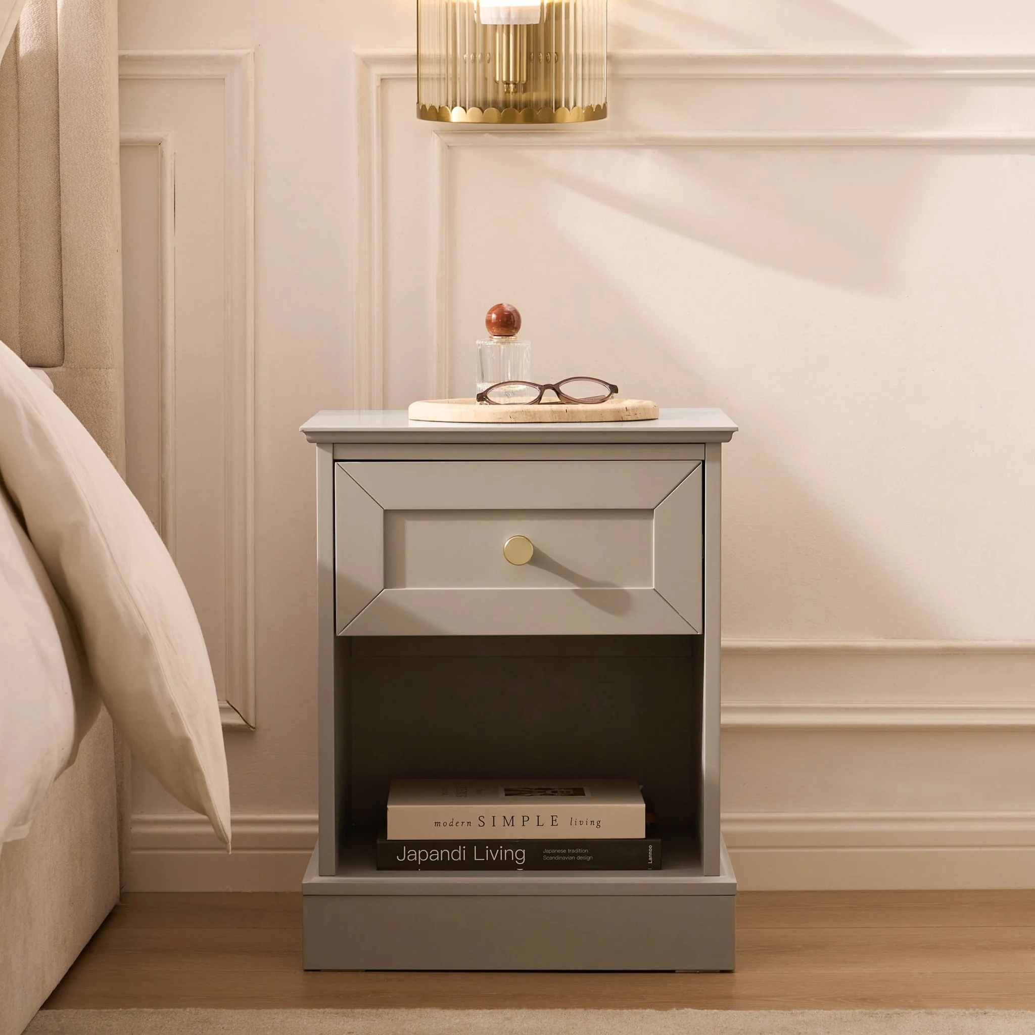 Ruby 1 Drawer Nightstand - Taupe