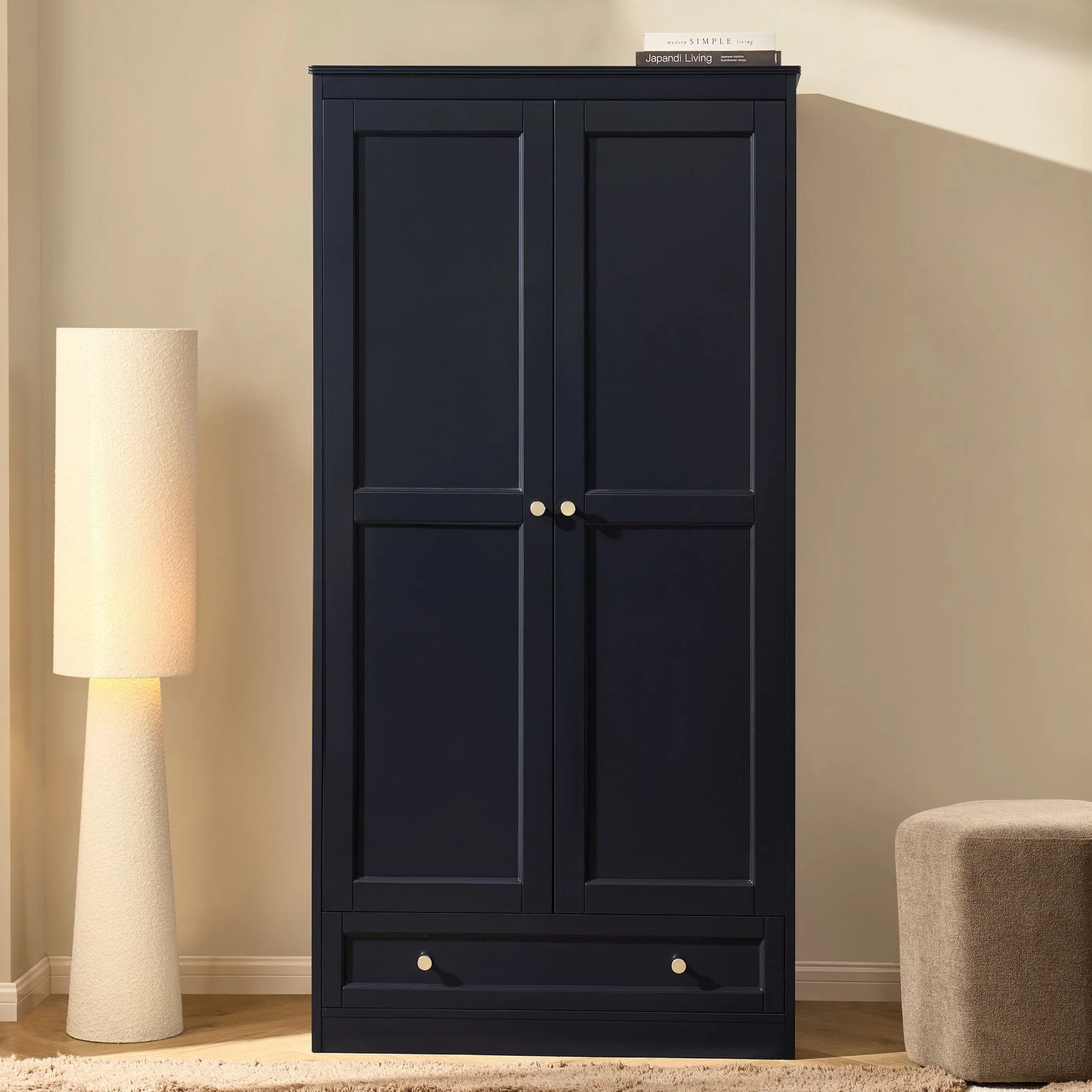 Ruby 2 Door Wardrobe with Drawer - Midnight