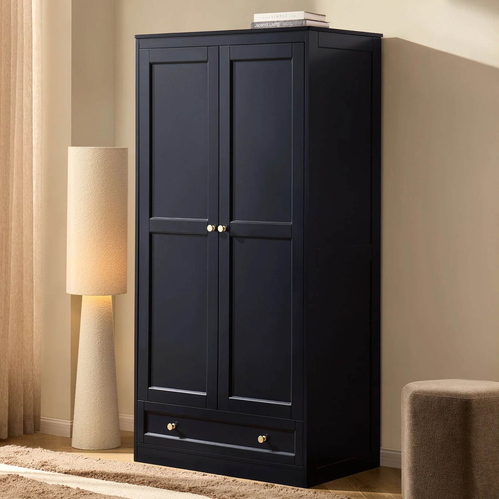 Ruby 2 Door Wardrobe with Drawer - Midnight - Image 2