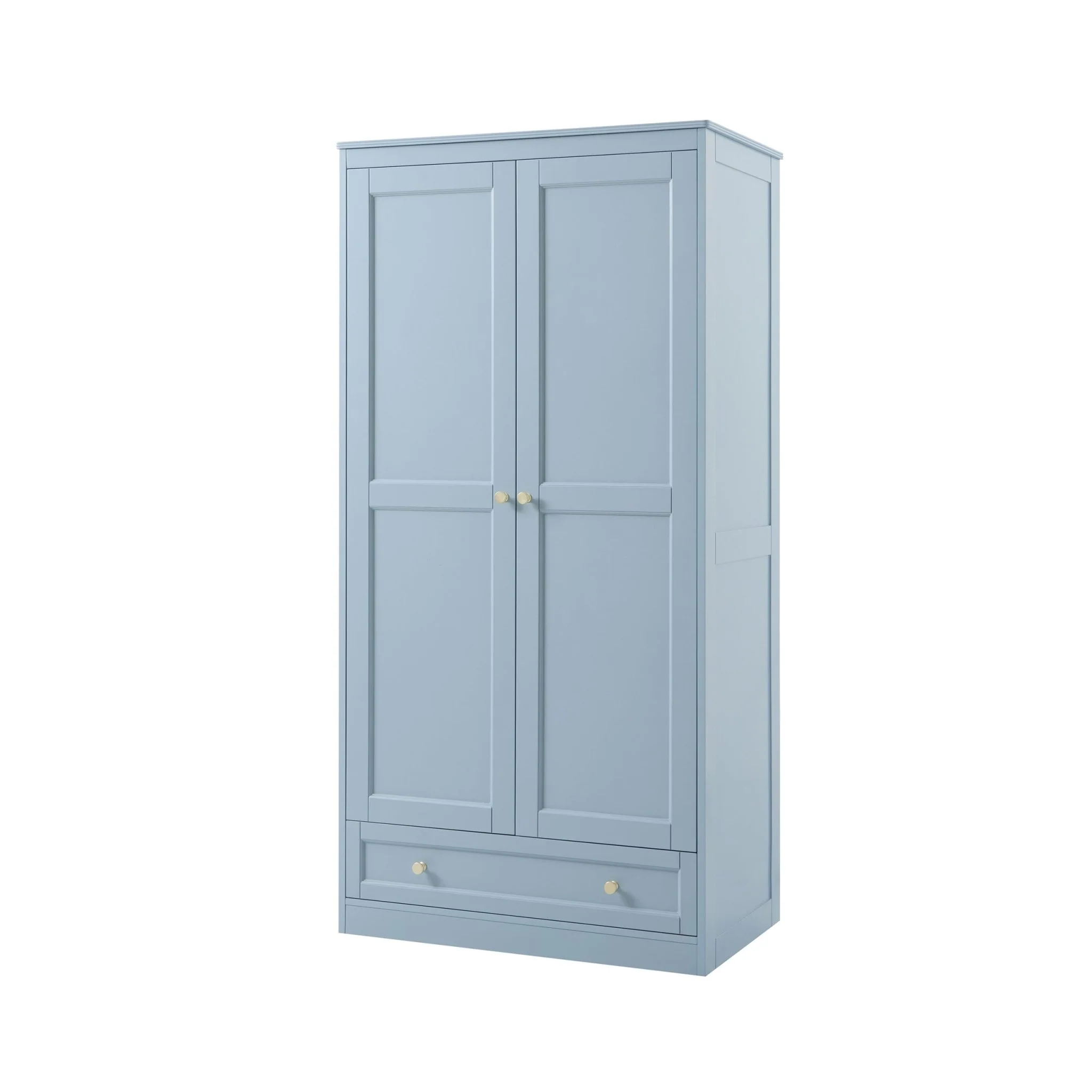 Ruby 2 Door Wardrobe with Drawer - Sky Blue - Image 4