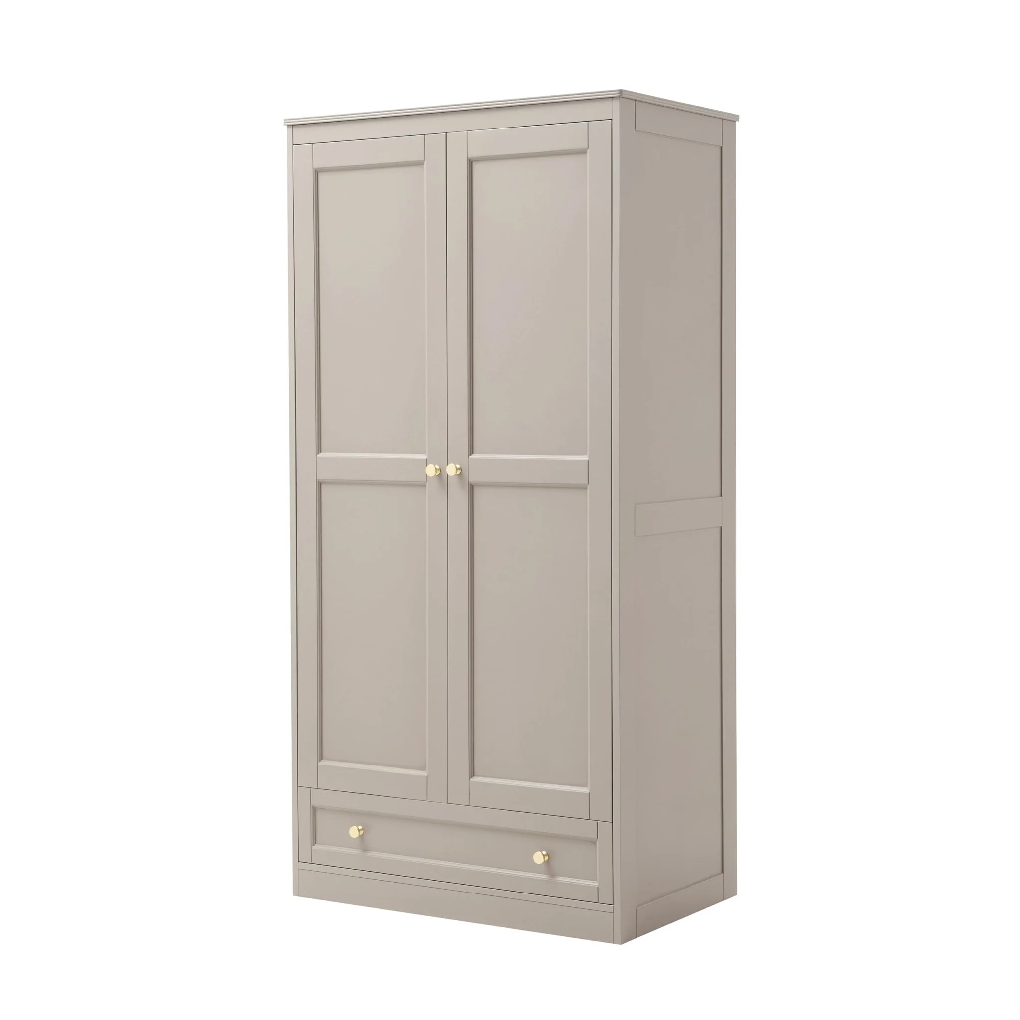 Ruby 2 Door Wardrobe with Drawer - Taupe - Image 4