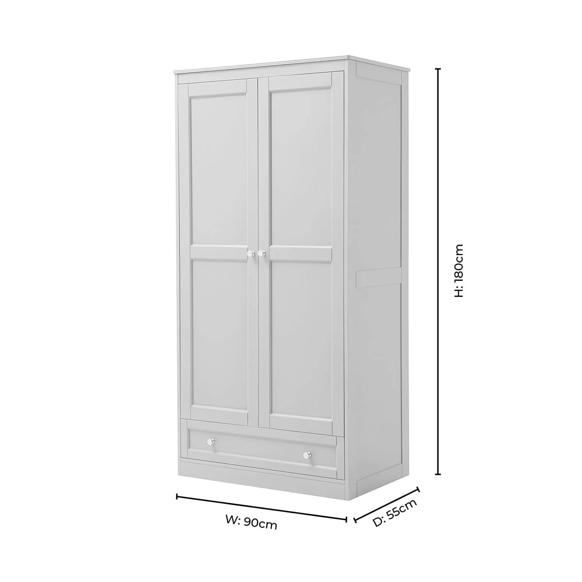 Ruby 2 Door Wardrobe with Drawer - Midnight - Image 8