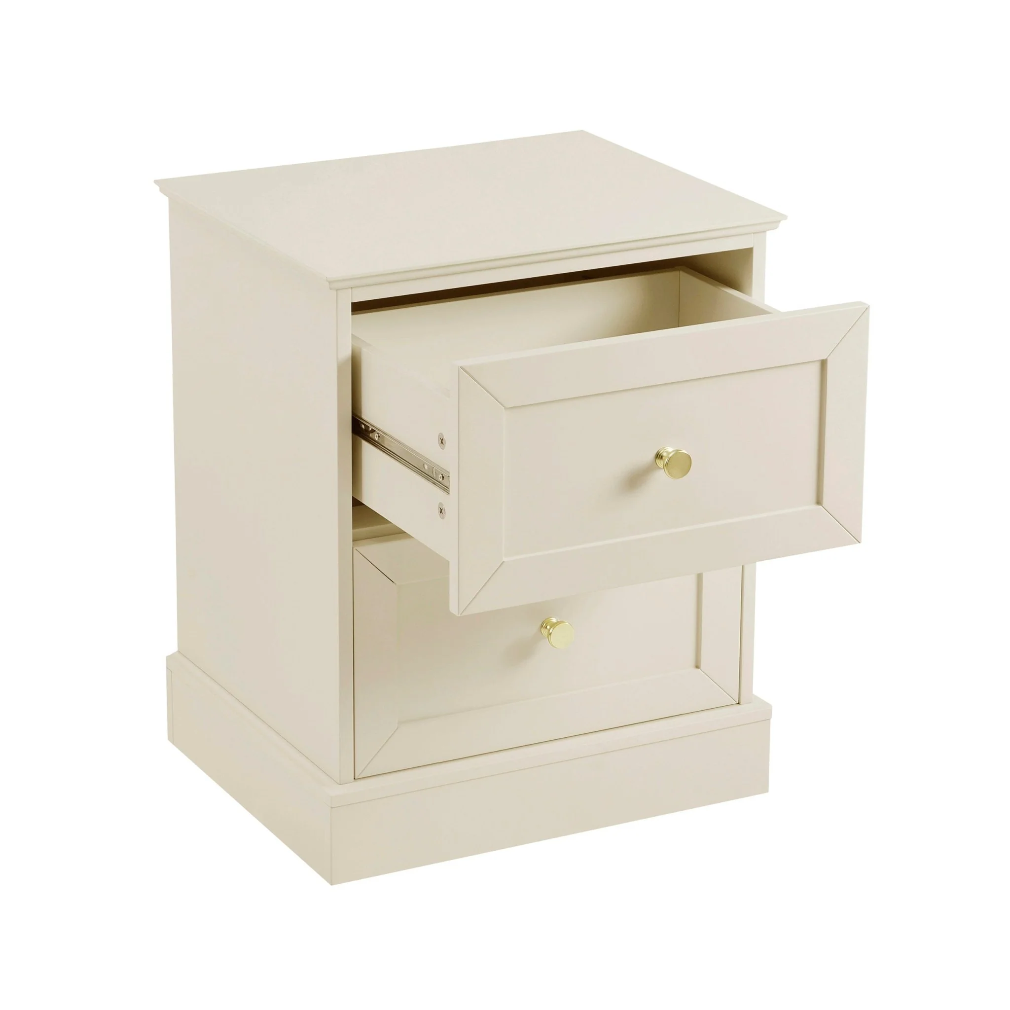 Ruby 2 Drawer Bedside Table - Cream - Image 4