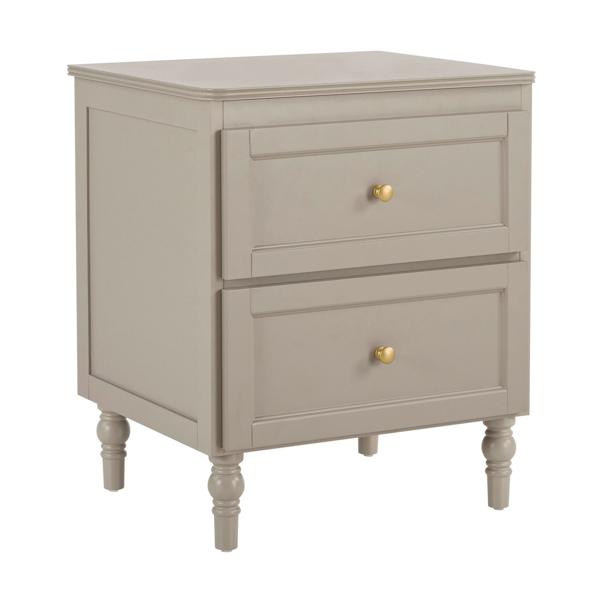 Ruby 2 Drawer Bedside Table - Taupe - Image 2