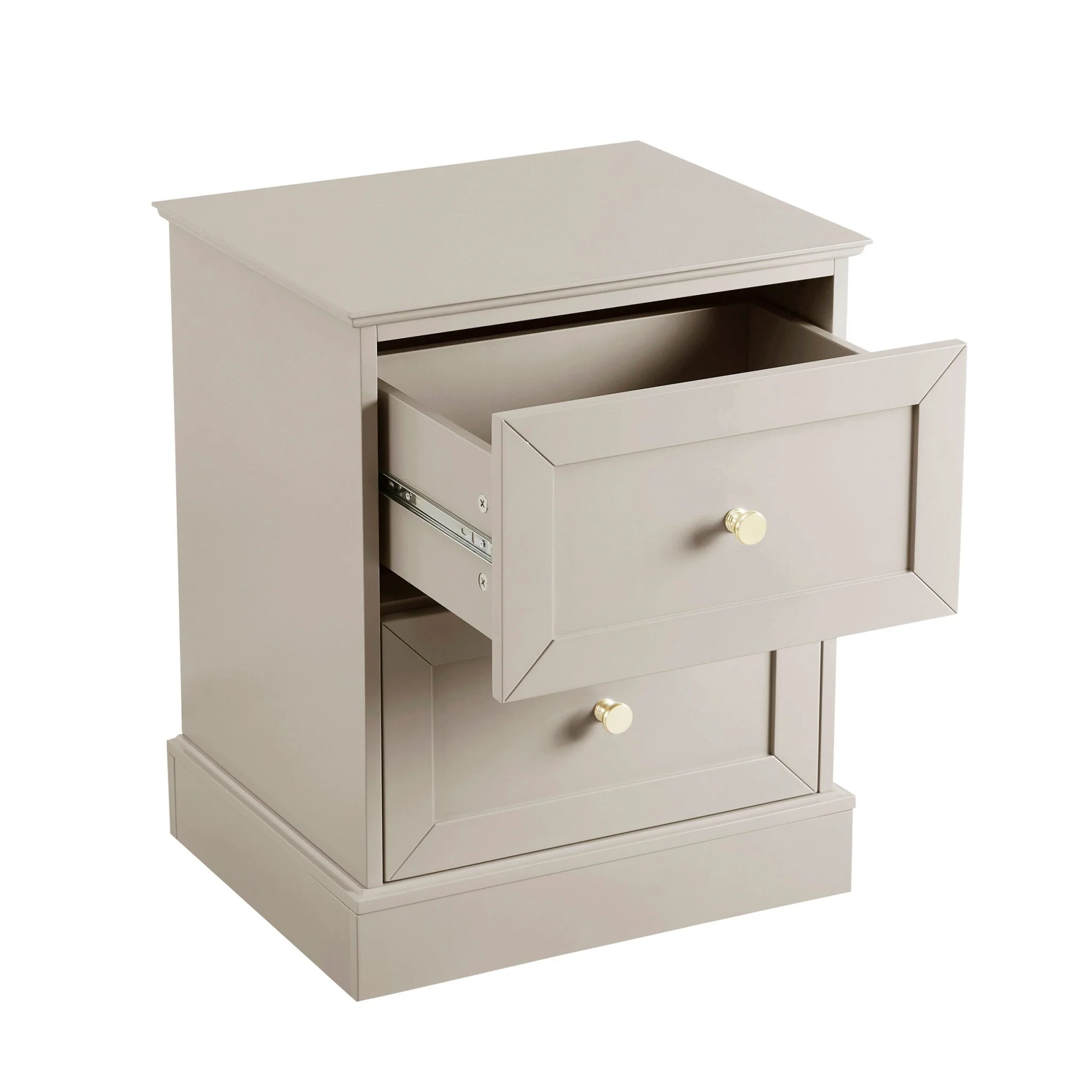 Ruby 2 Drawer Bedside Table - Taupe - Image 5