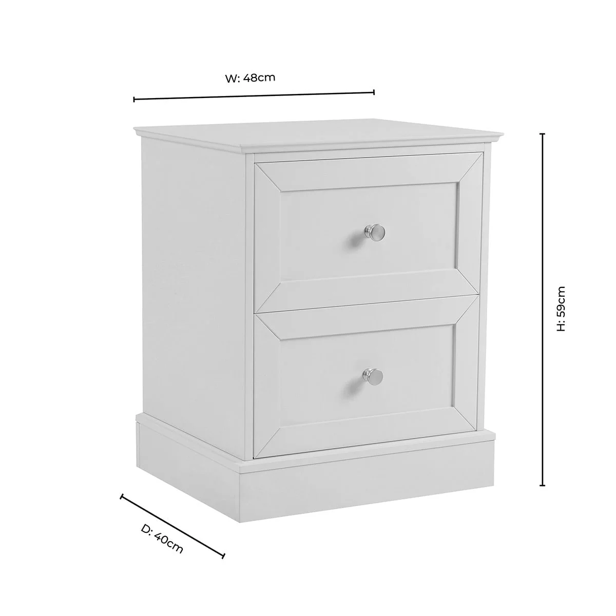 Ruby 2 Drawer Bedside Table - Taupe - Image 9