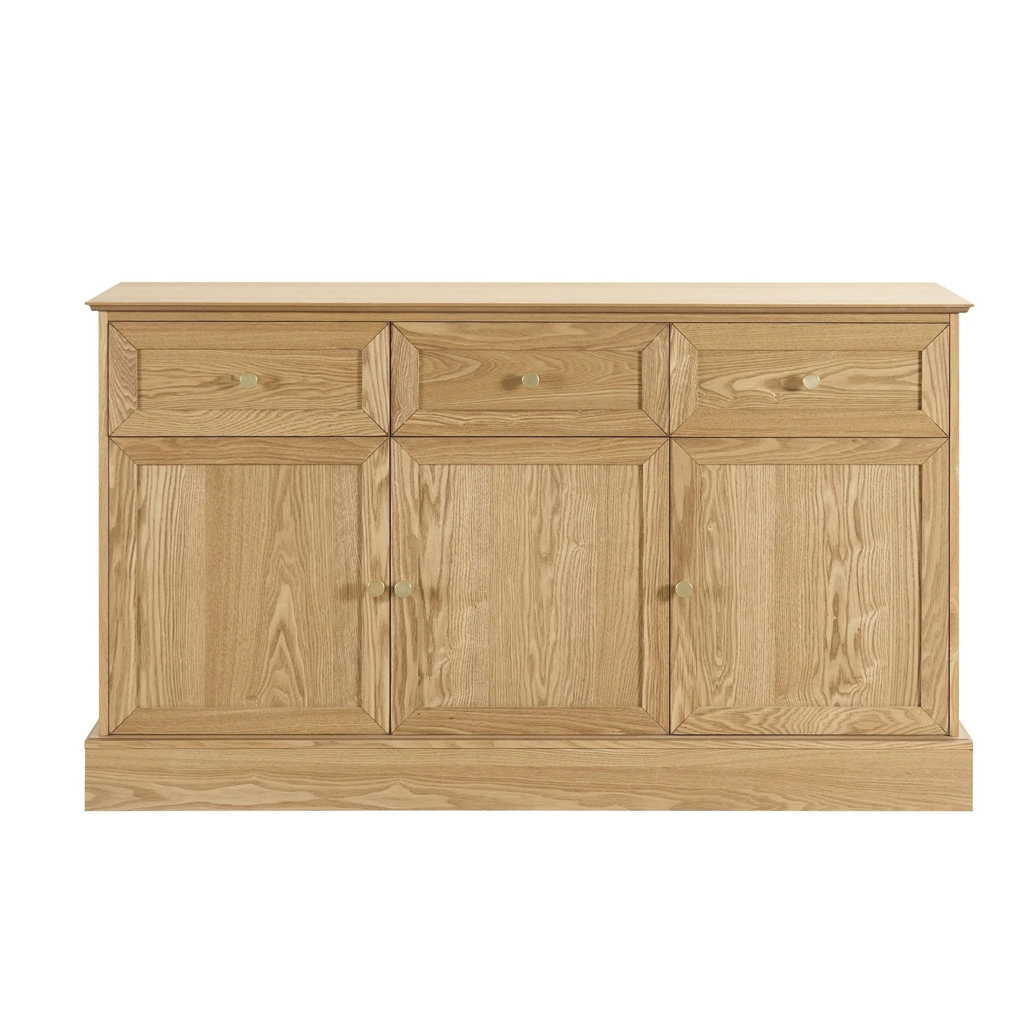 Ruby 3 Door Sideboard with Drawers - Light Wood - Image 5