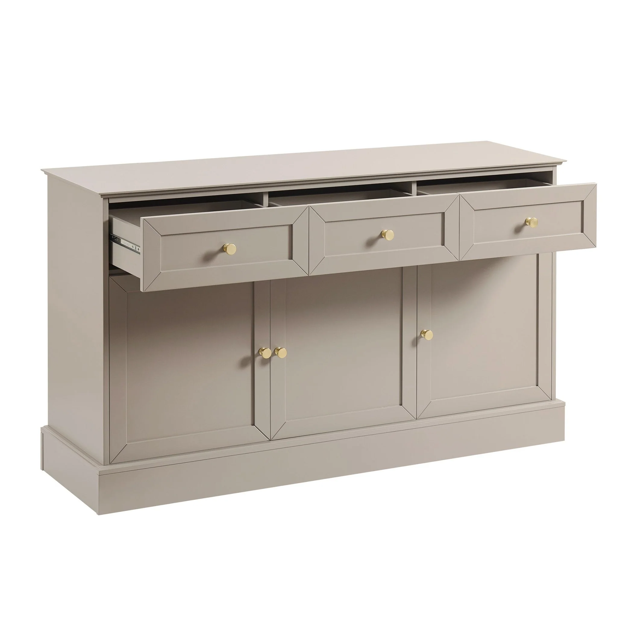 Ruby 3 Door Sideboard with Drawers - Taupe - Image 6