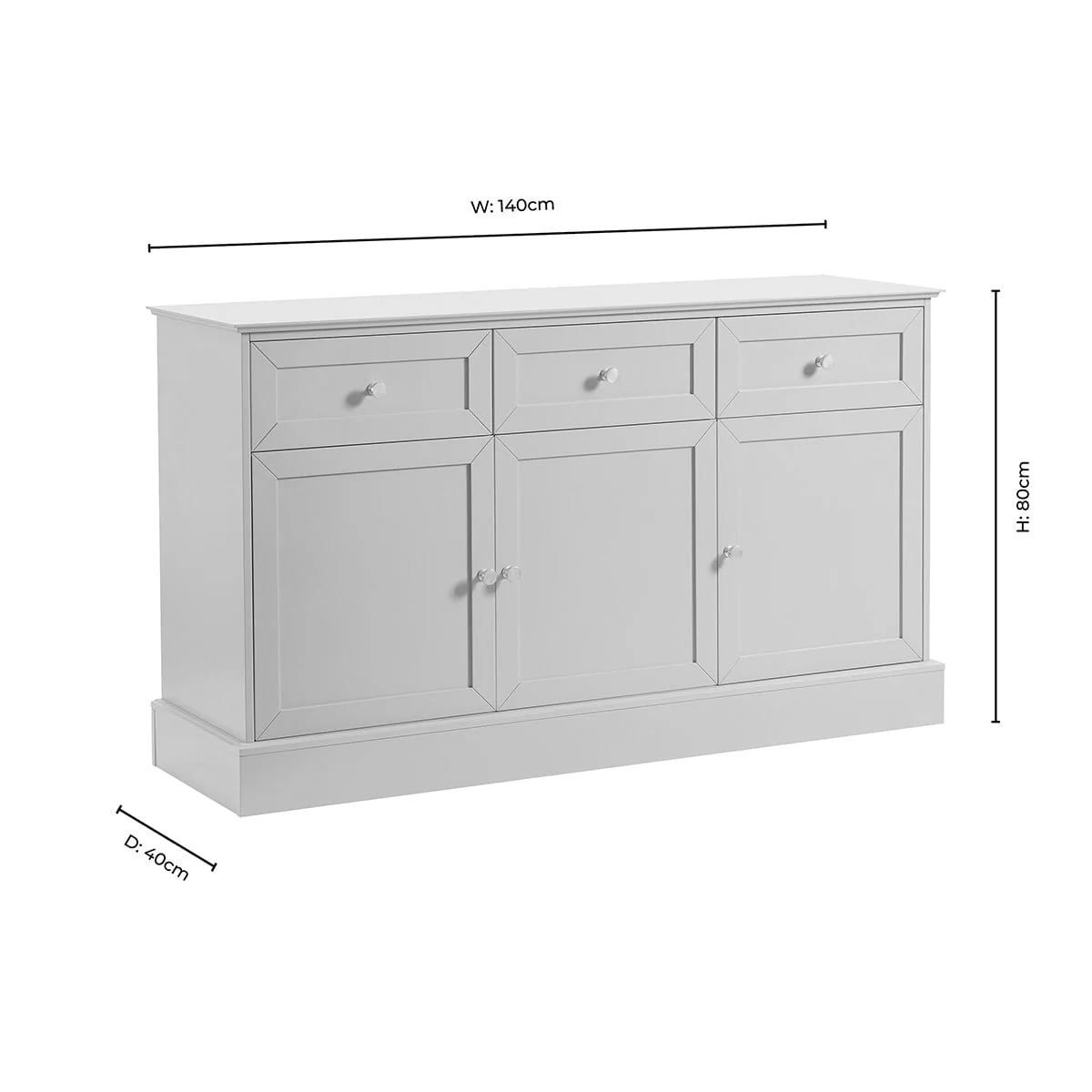 Ruby 3 Door Sideboard with Drawers - Olive - Image 9