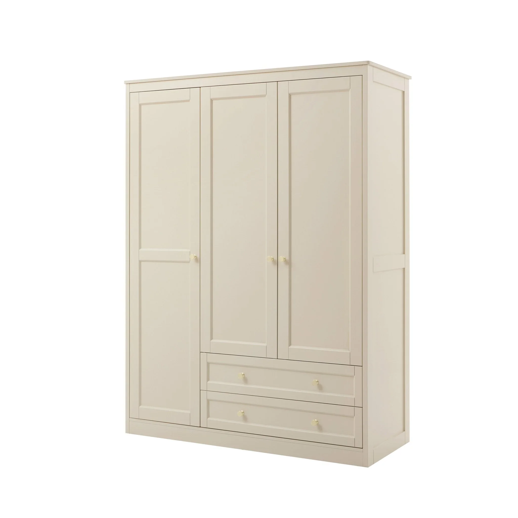 Ruby 3 Door Wardrobe with Drawers - Cream - Image 3