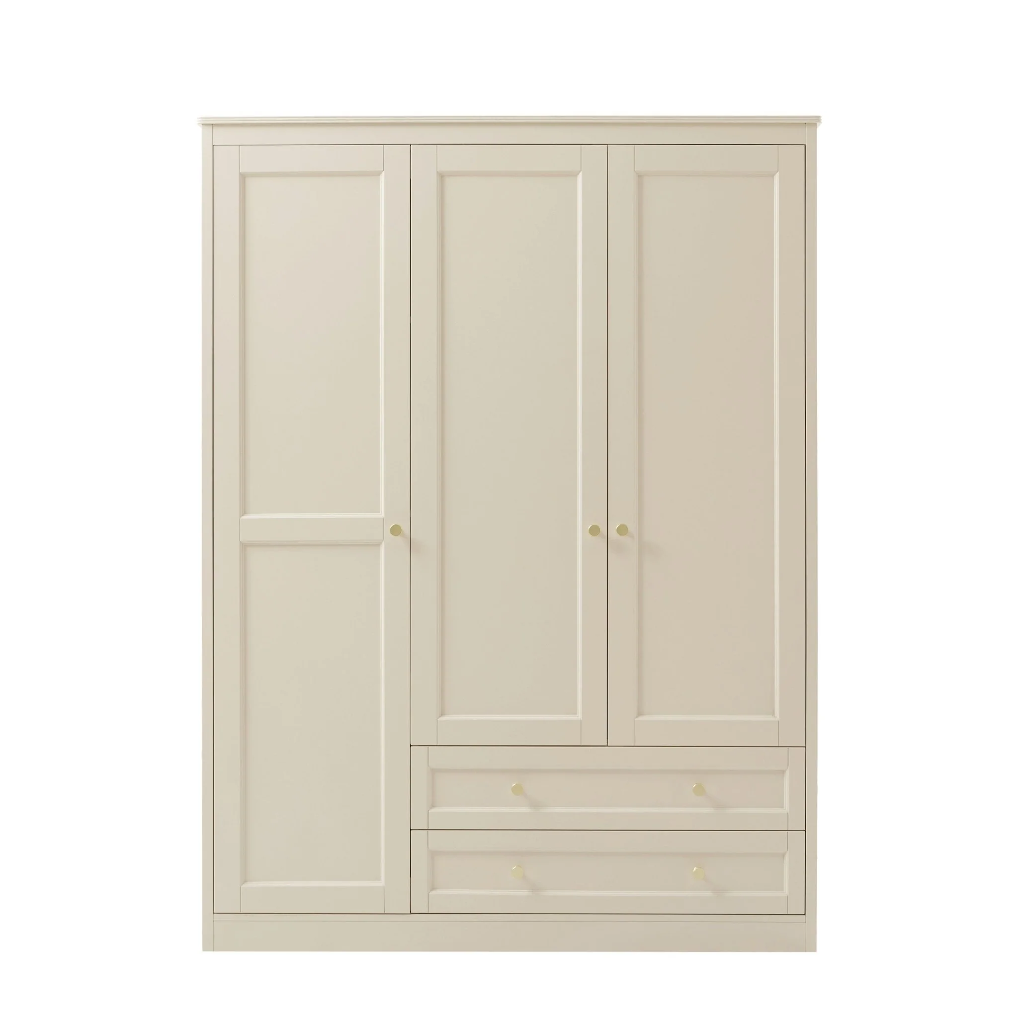 Ruby 3 Door Wardrobe with Drawers - Cream - Image 5