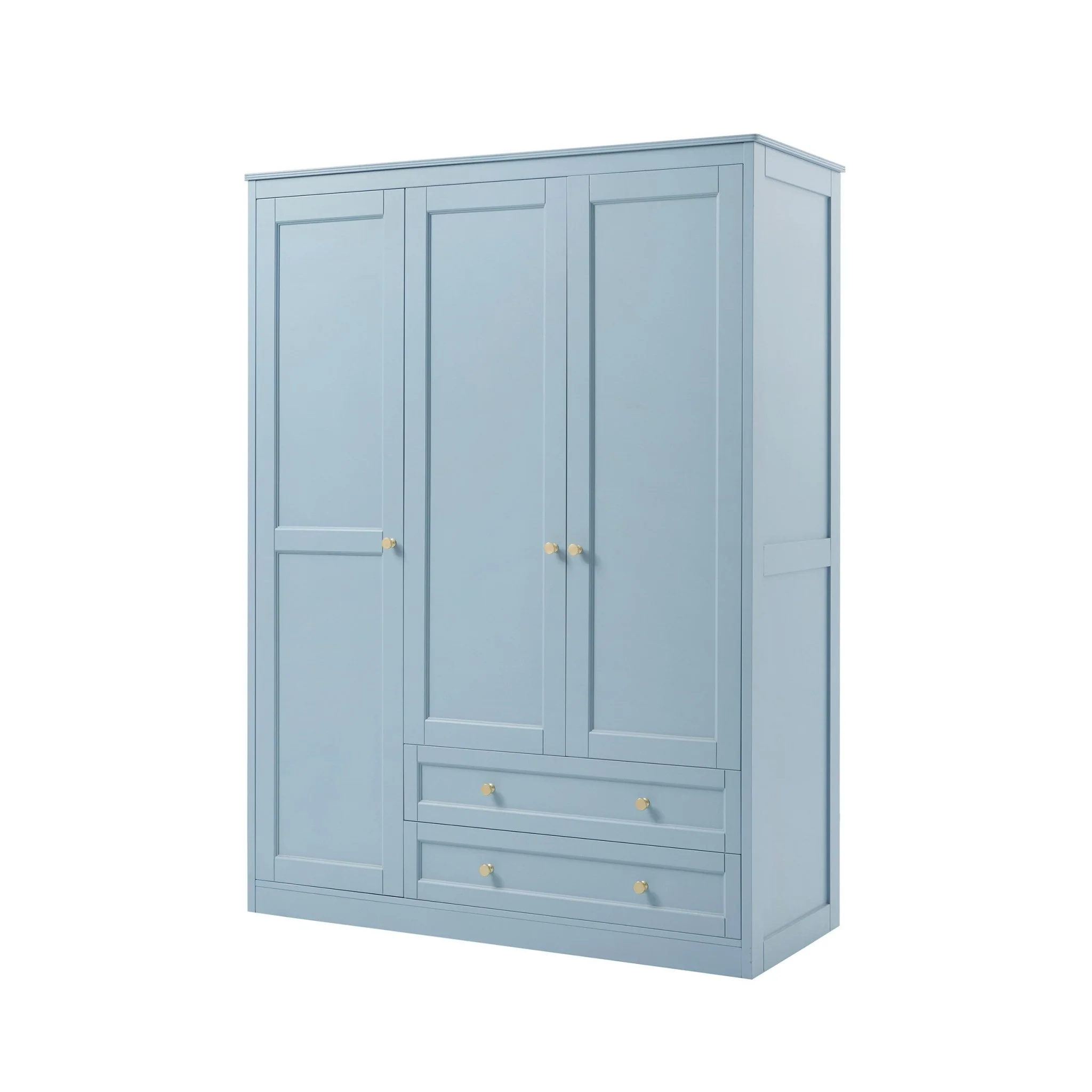 Ruby 3 Door Wardrobe with Drawers - Sky Blue - Image 3