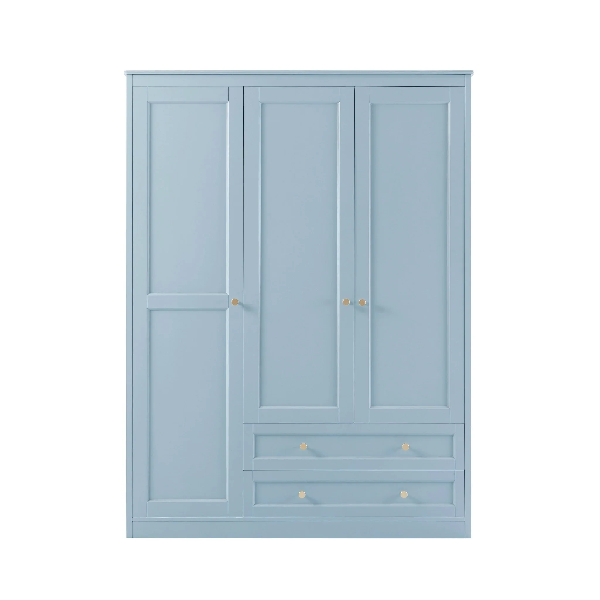 Ruby 3 Door Wardrobe with Drawers - Sky Blue - Image 4
