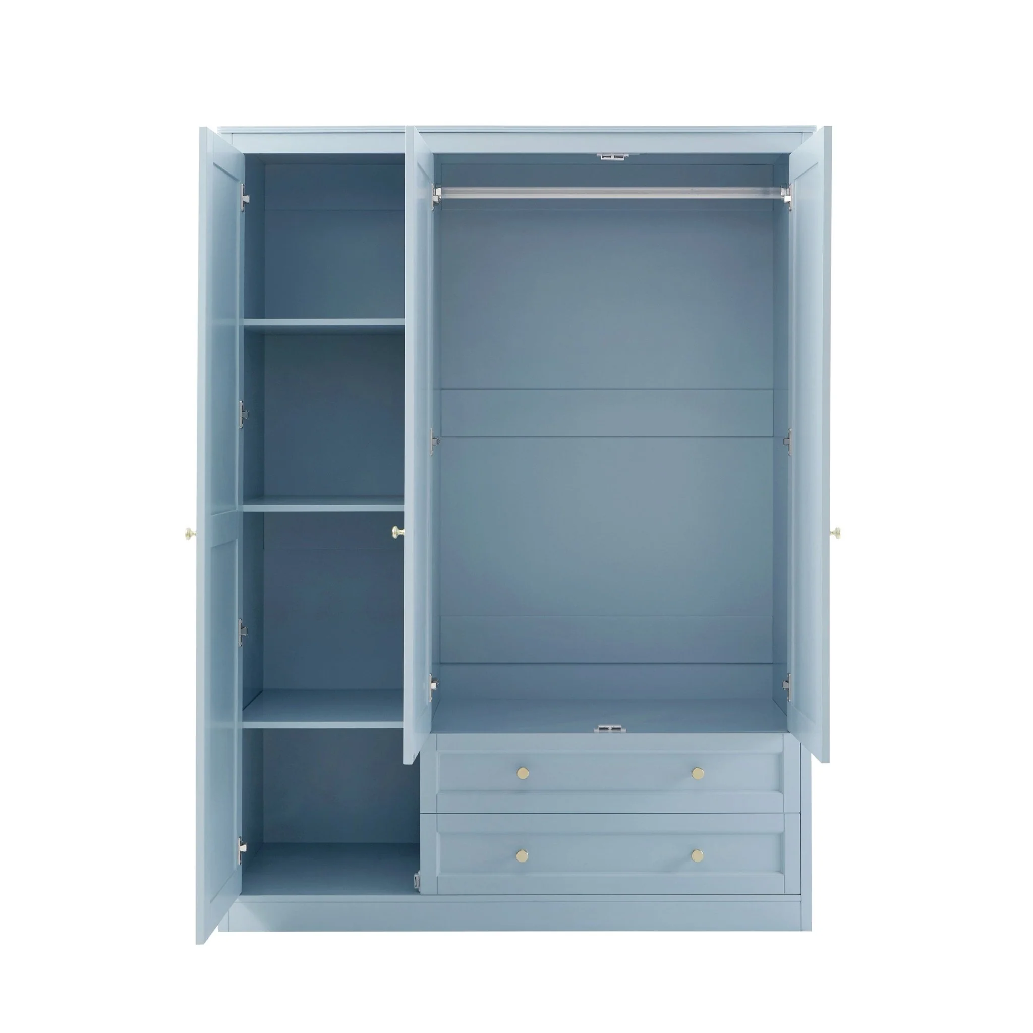 Ruby 3 Door Wardrobe with Drawers - Sky Blue - Image 5