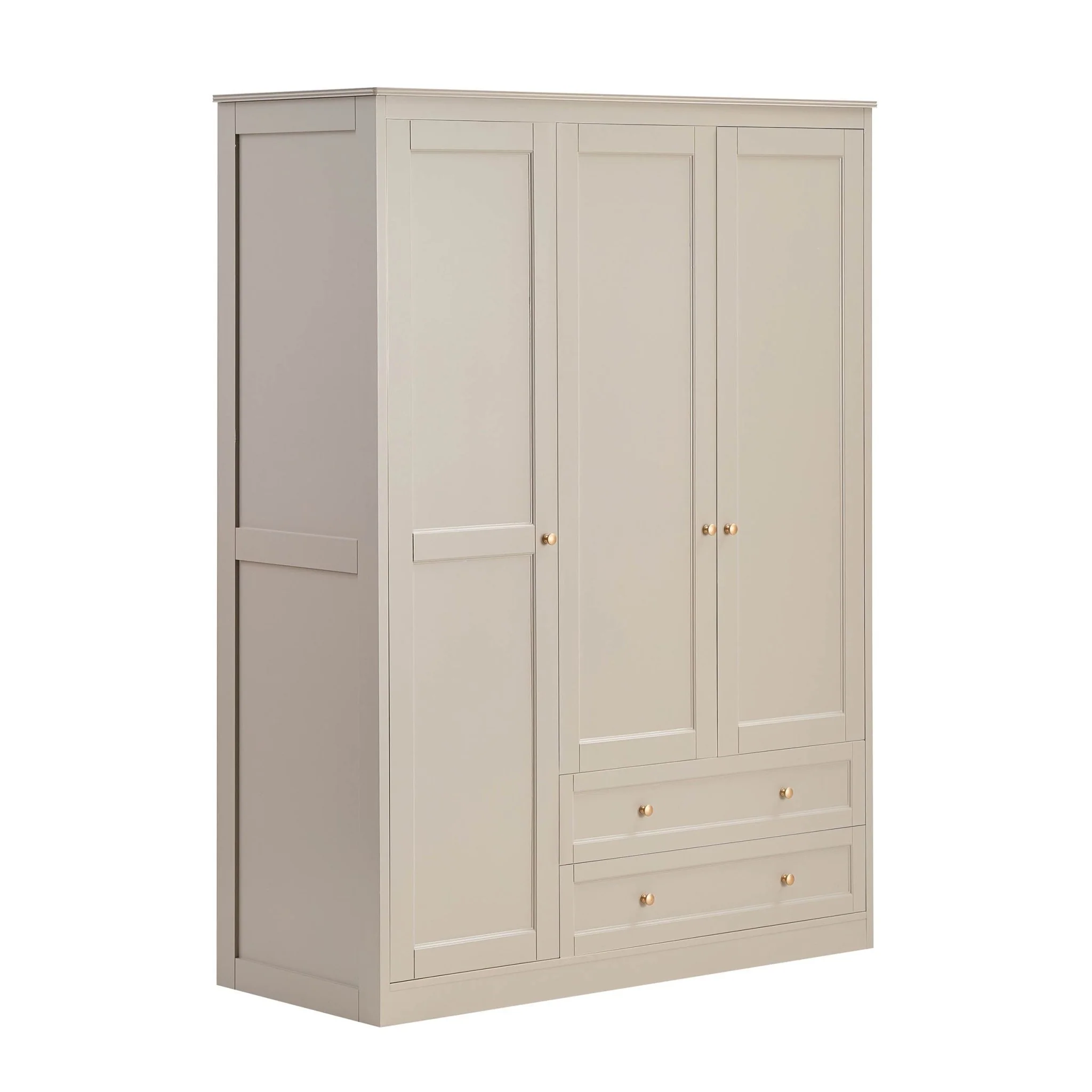 Ruby 3 Door Wardrobe with Drawers - Taupe - Image 3