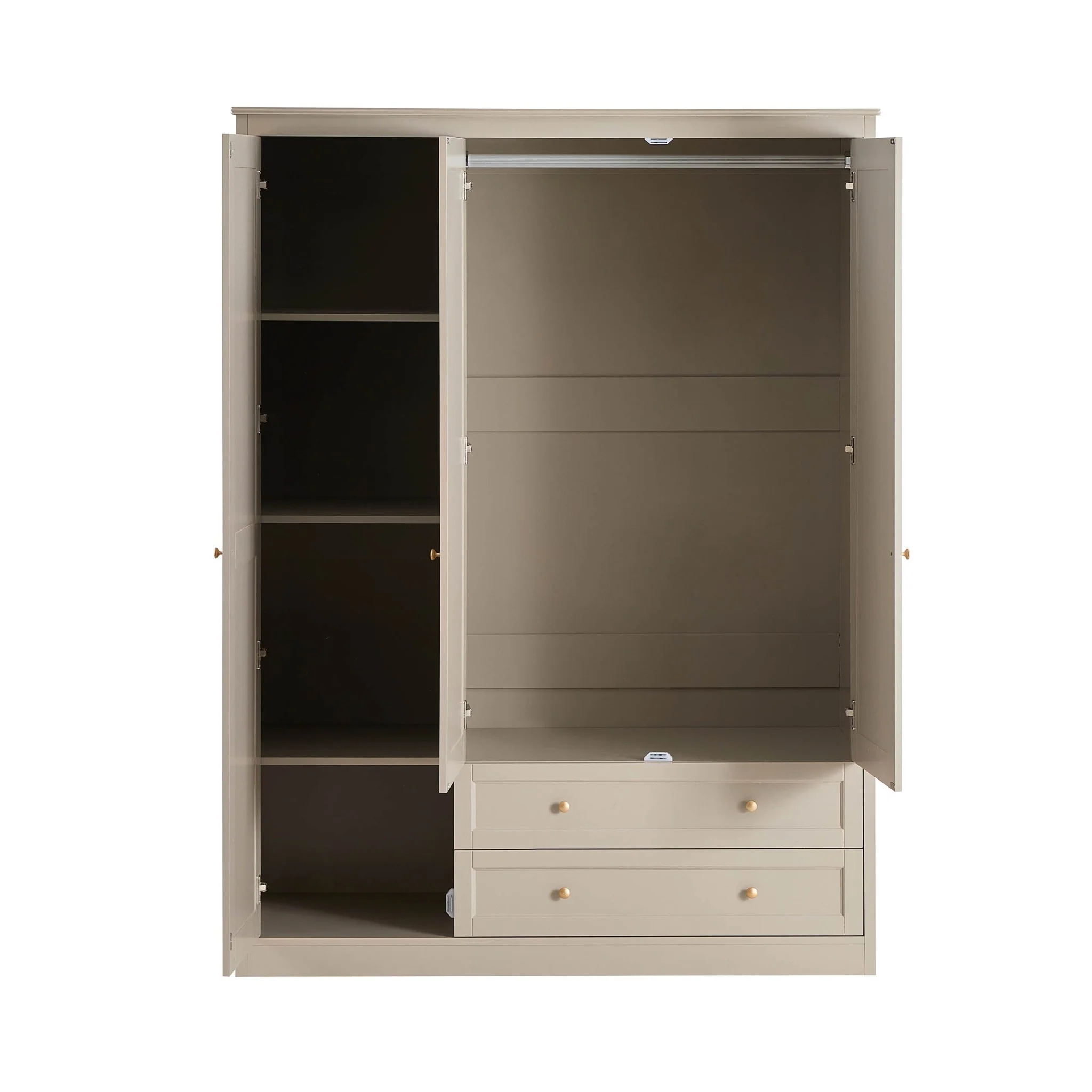 Ruby 3 Door Wardrobe with Drawers - Taupe - Image 4