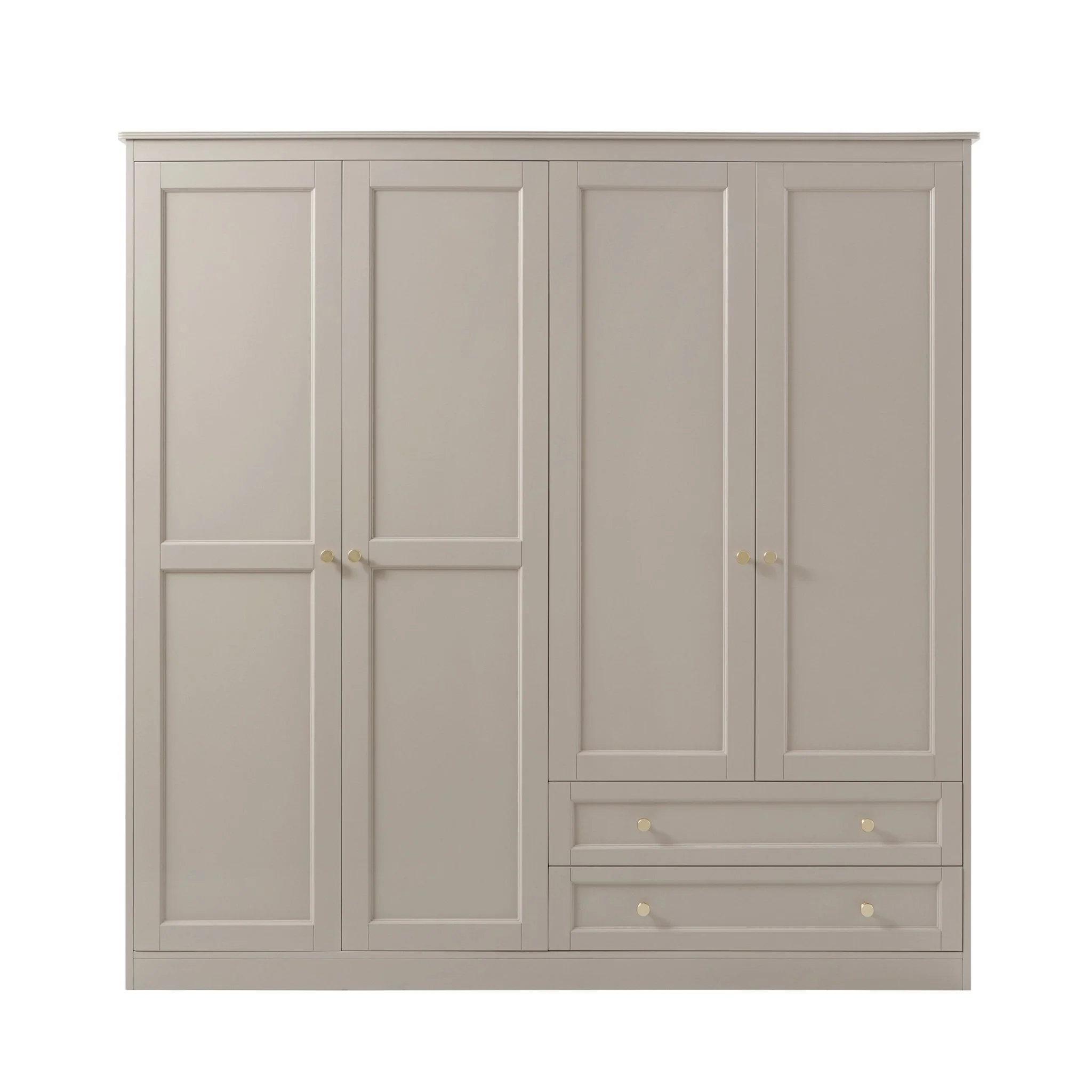 Ruby 4 Door Wardrobe with Drawers - Taupe - Image 3