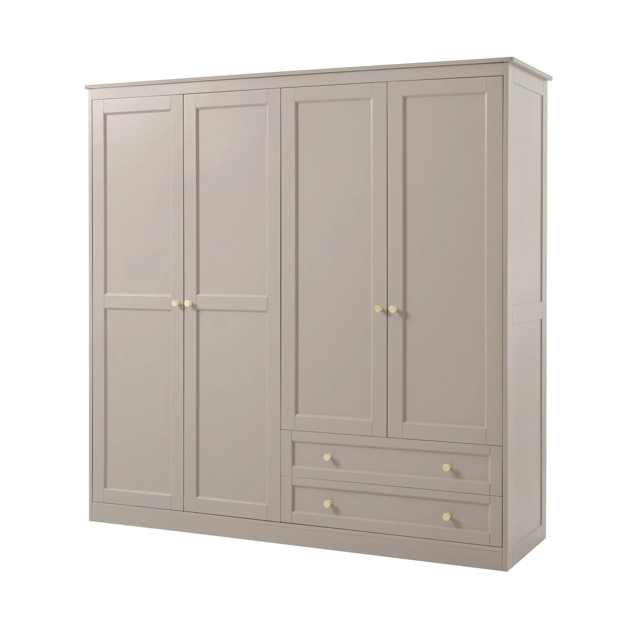 Ruby 4 Door Wardrobe with Drawers - Taupe - Image 4