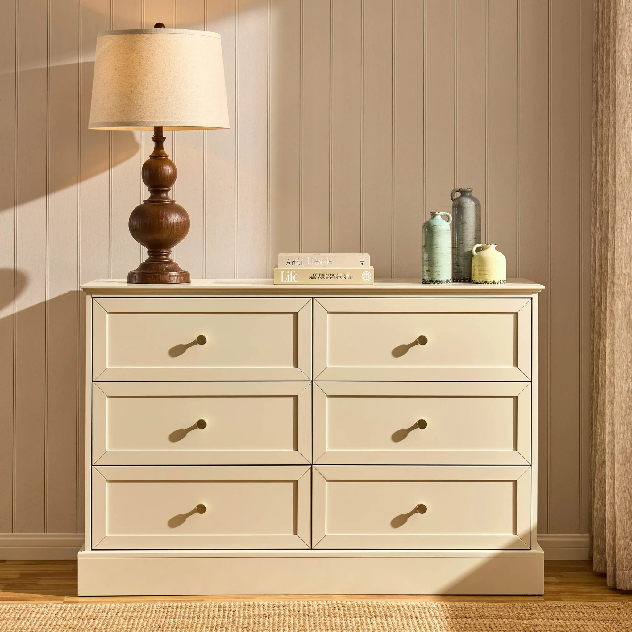Ruby 6 Drawer Chest - Cream