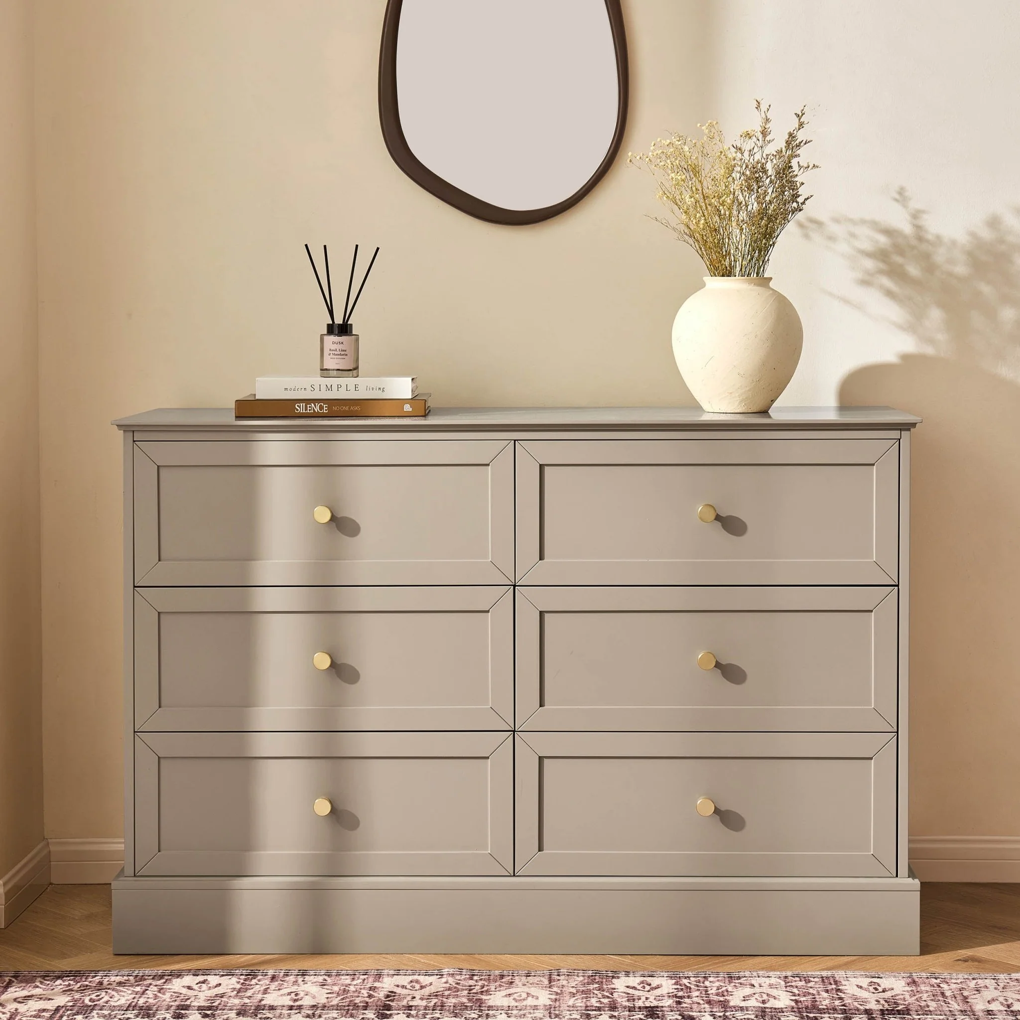 Ruby 6 Drawer Chest - Taupe