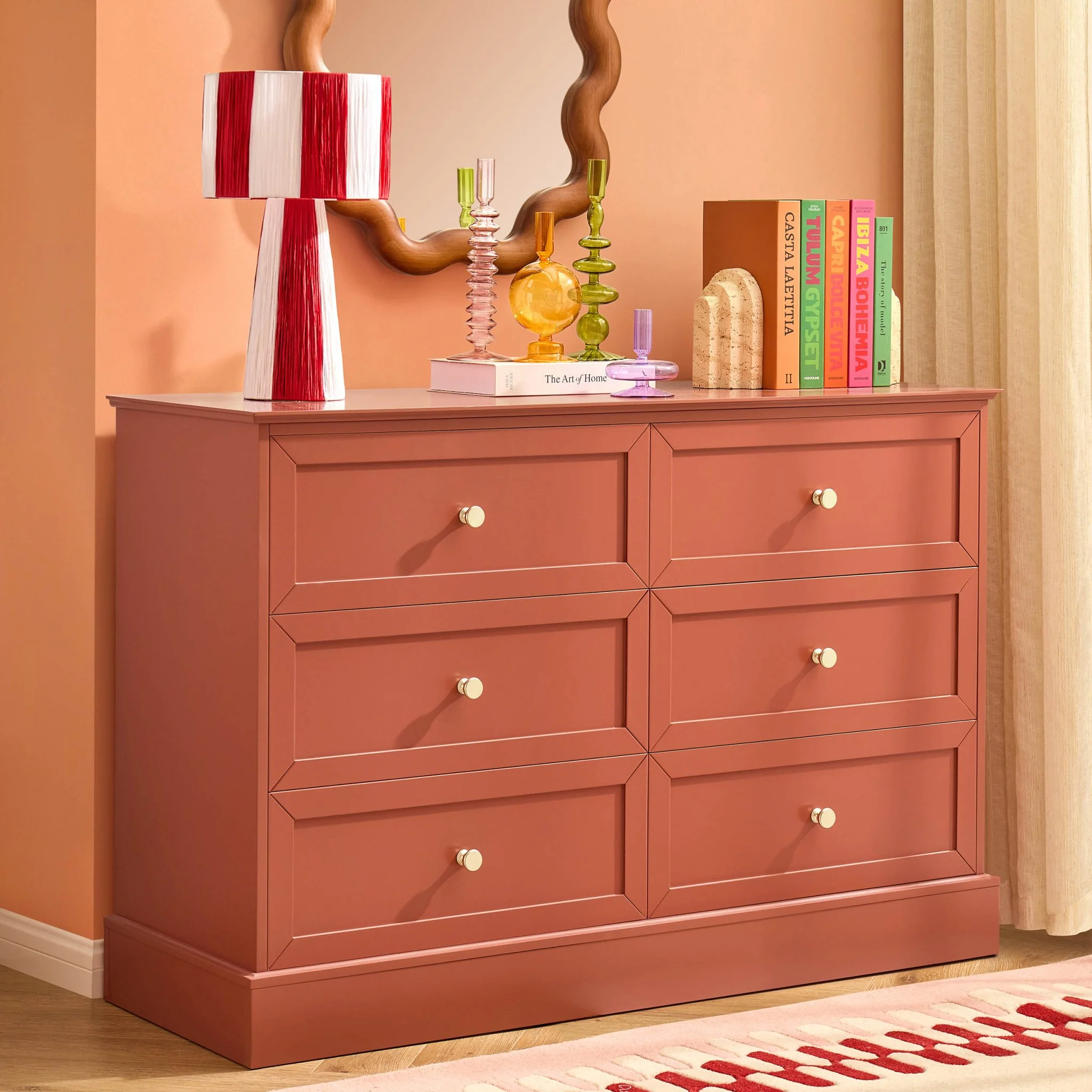 Ruby 6 Drawer Chest - Terracotta - Image 2