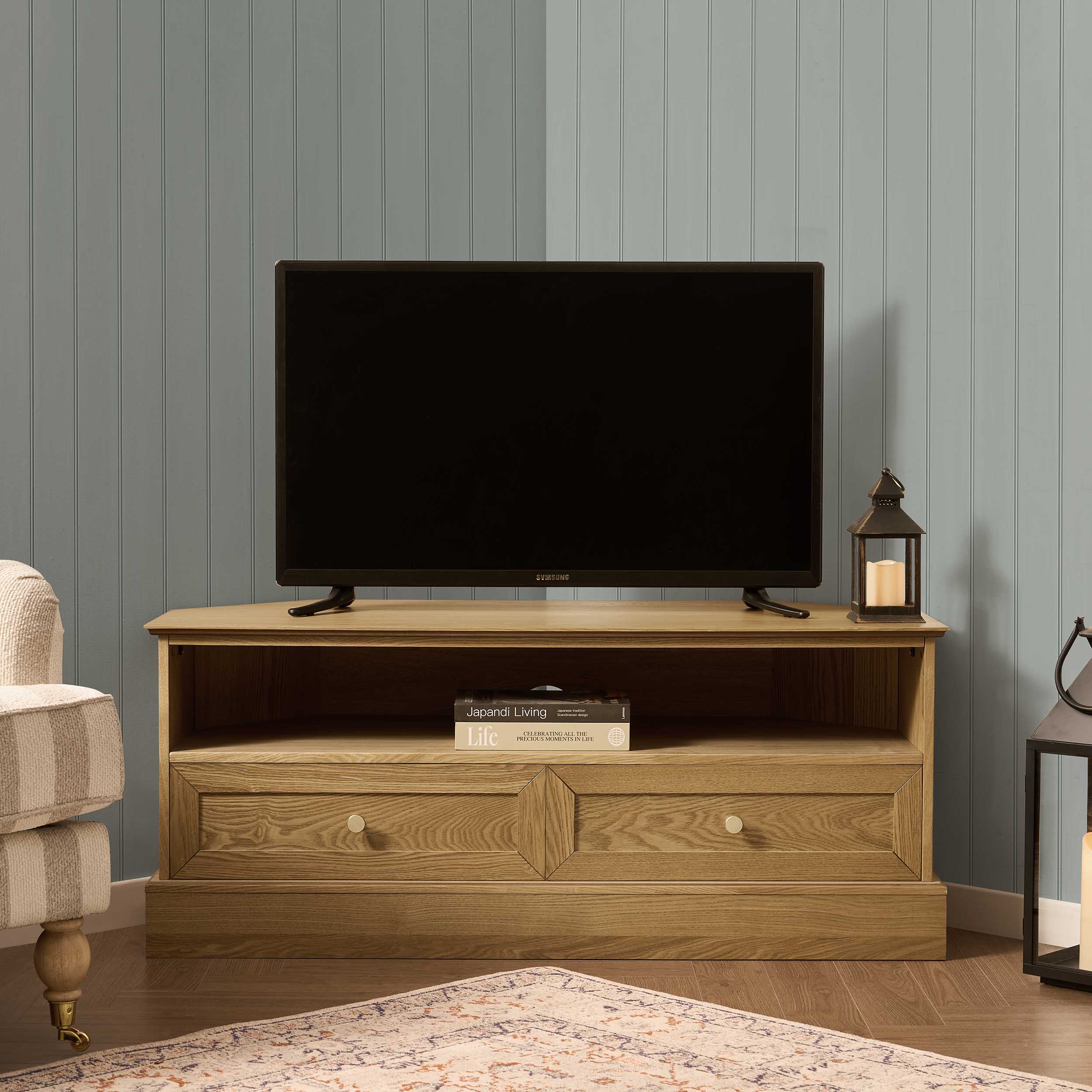 Ruby Corner TV Unit fot TVs up to 55"- Light Wood