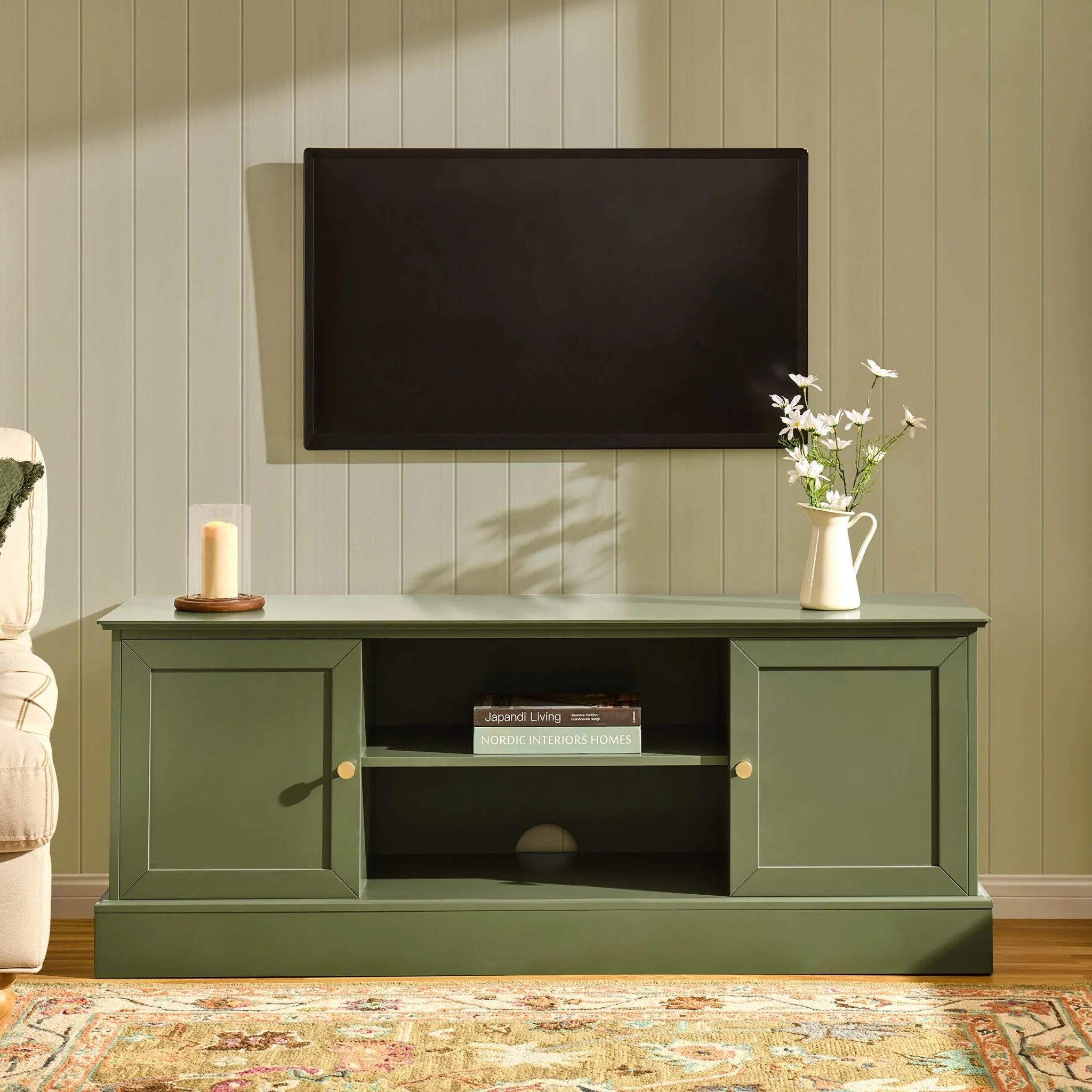 Ruby TV Unit for TVs up to 60"- Olive