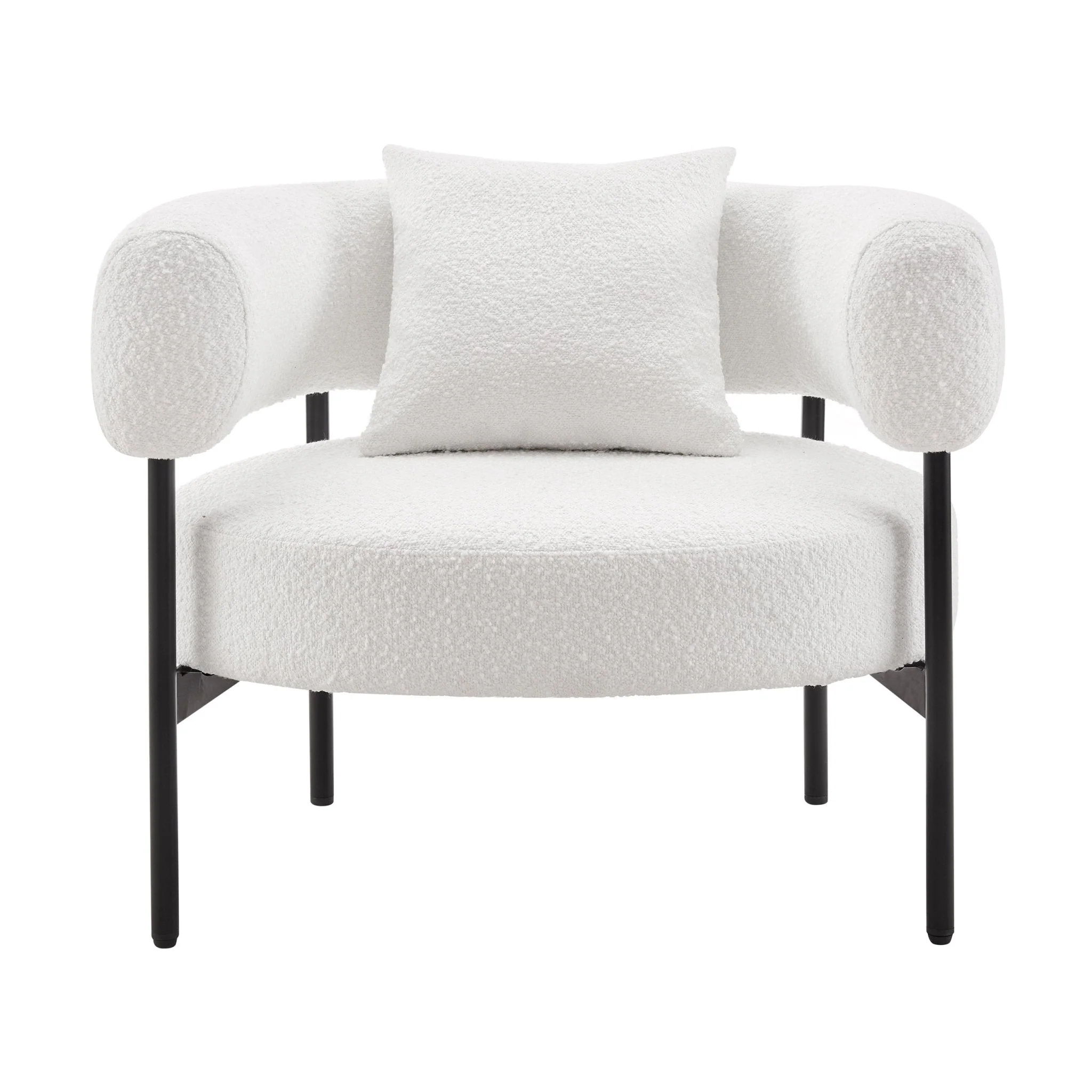Sabrina Boucle Accent Chair - Off White - Image 2