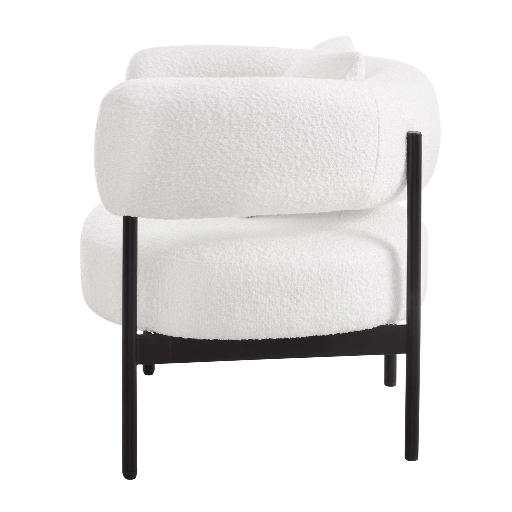 Sabrina Boucle Accent Chair - Off White - Image 4