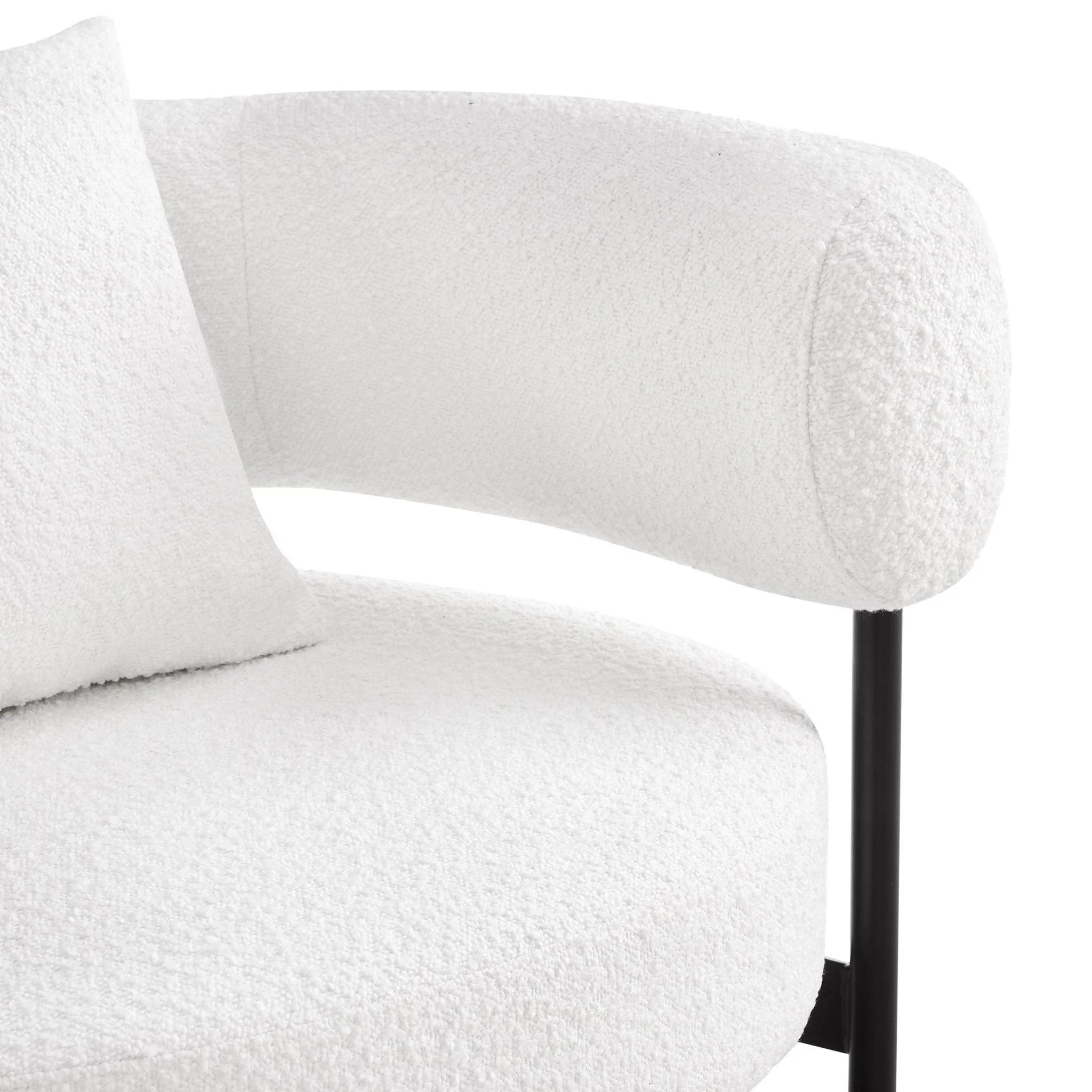 Sabrina Boucle Accent Chair - Off White - Image 6