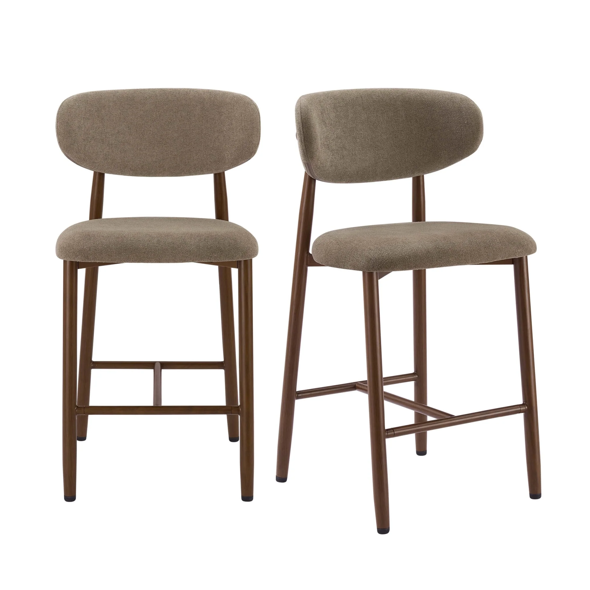 Sally Set of 2 Barstools - Chenille Mushroom - Image 2