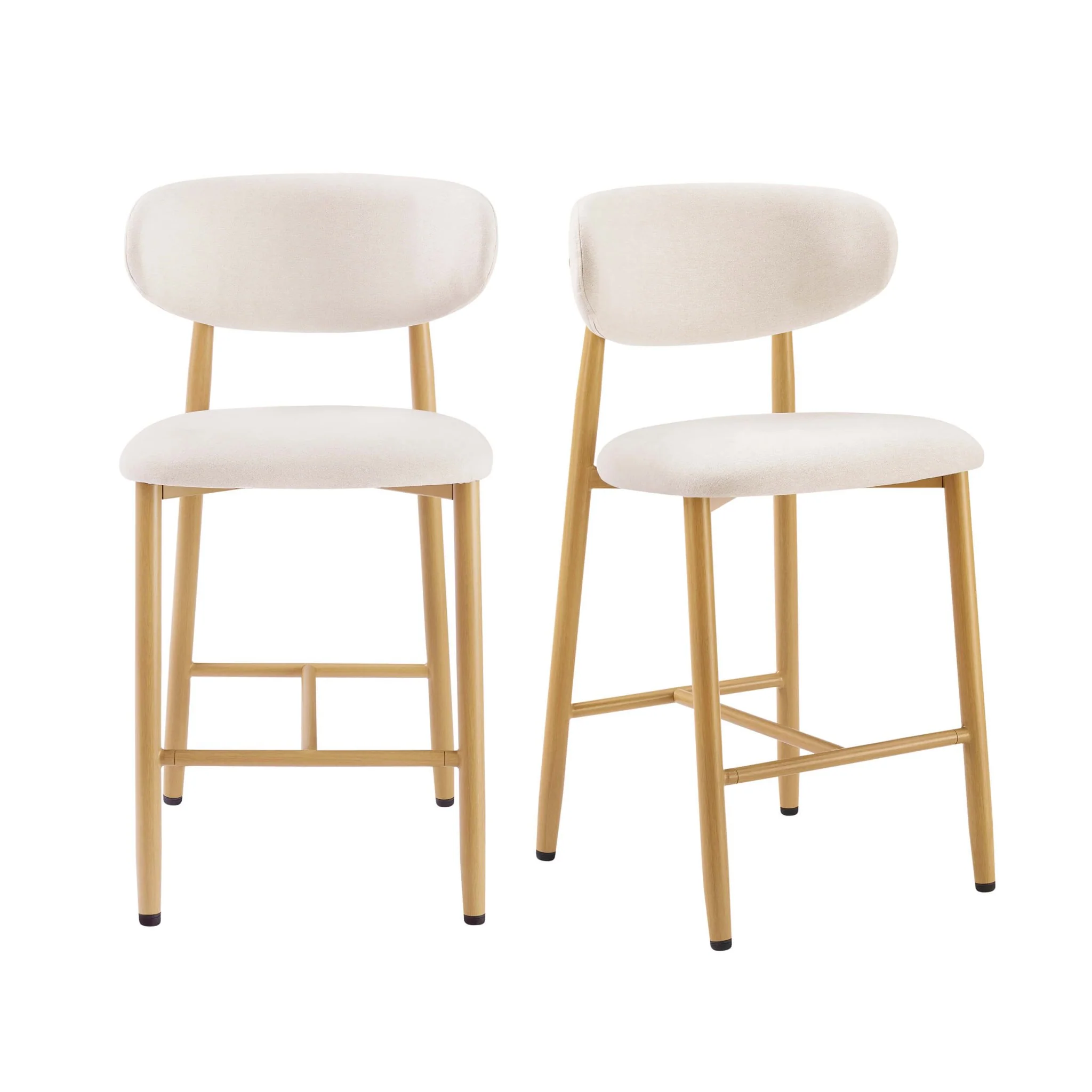 Sally Set of 2 Barstools - Cream Linen - Image 2
