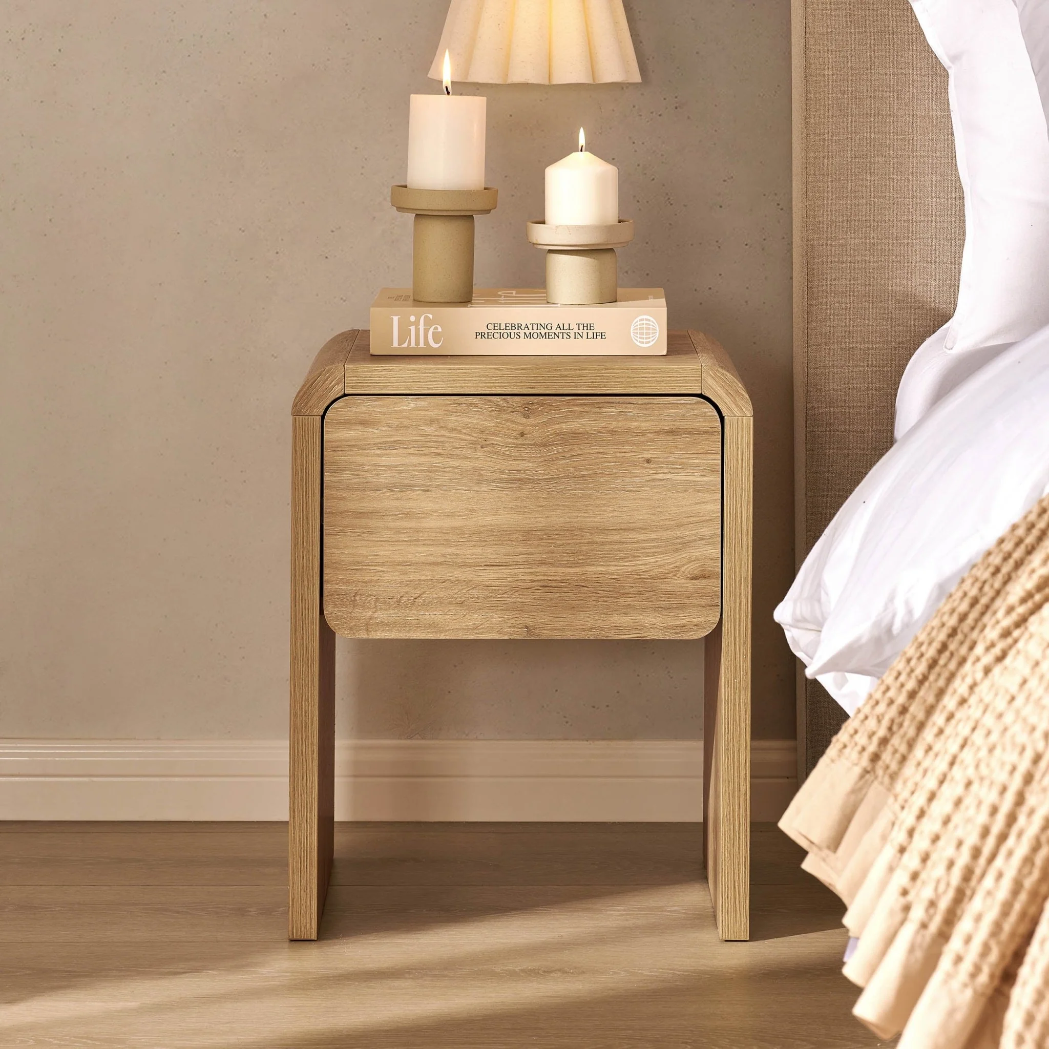 Samira Side Table - Light Wood - Image 2